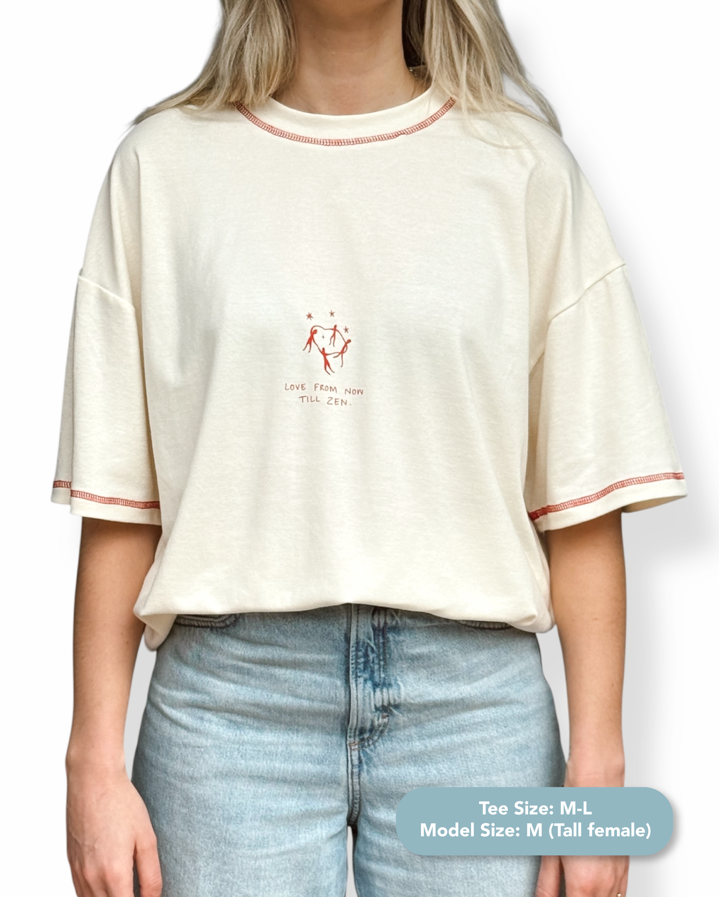 Unisex "Love & Zen" Short Tee (Cream)