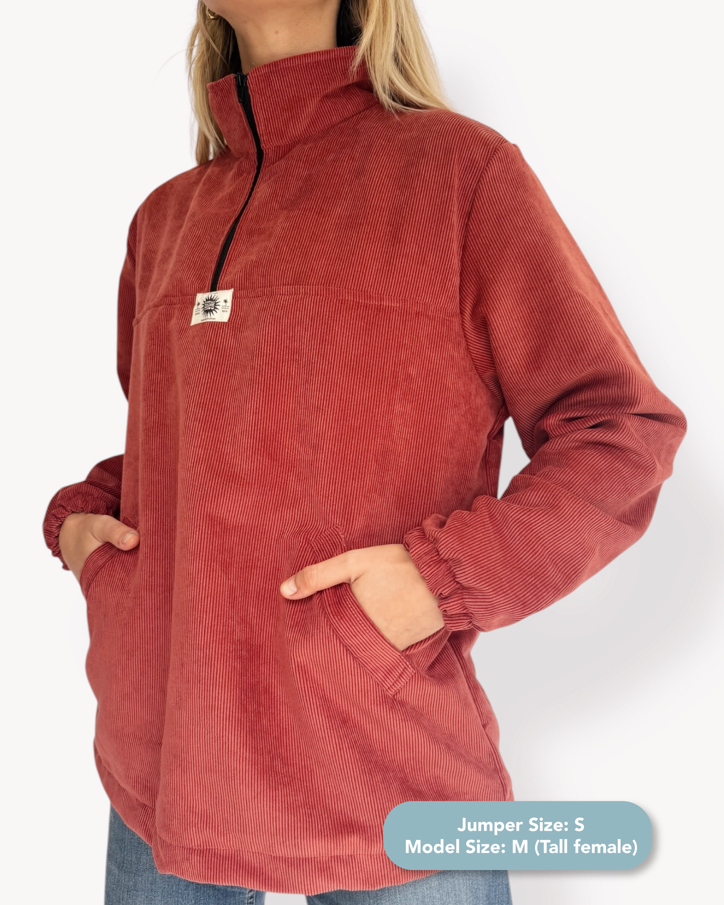 Dusk quarter zip - Retro Red