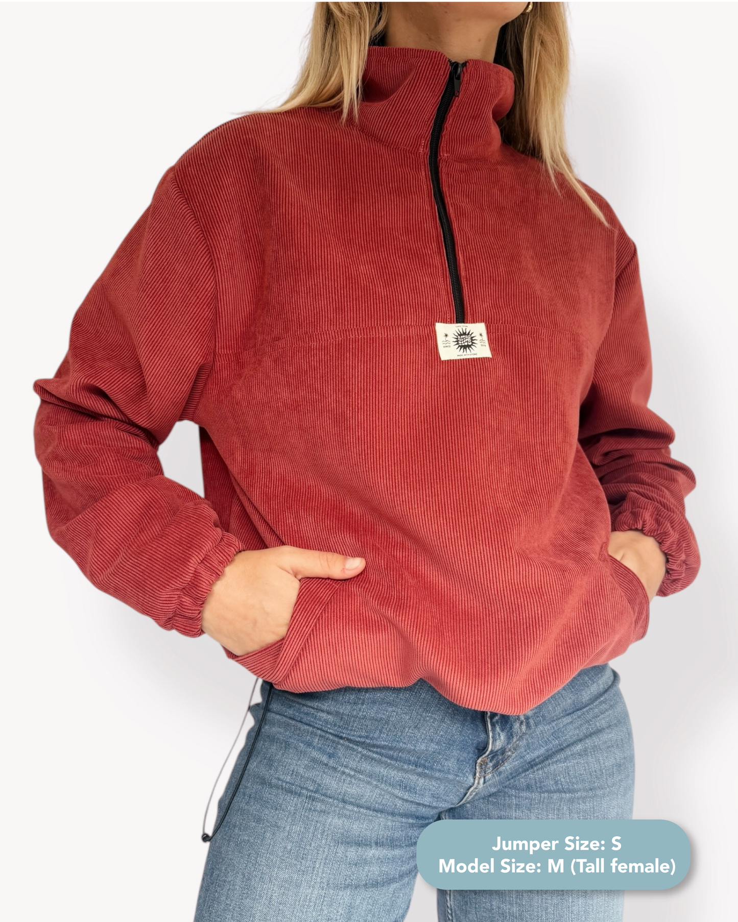 Dusk quarter zip - Retro Red