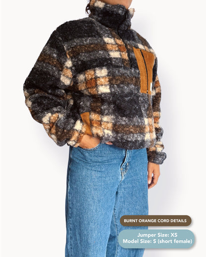 Summit Quarter Zip - Plaid Sherpa