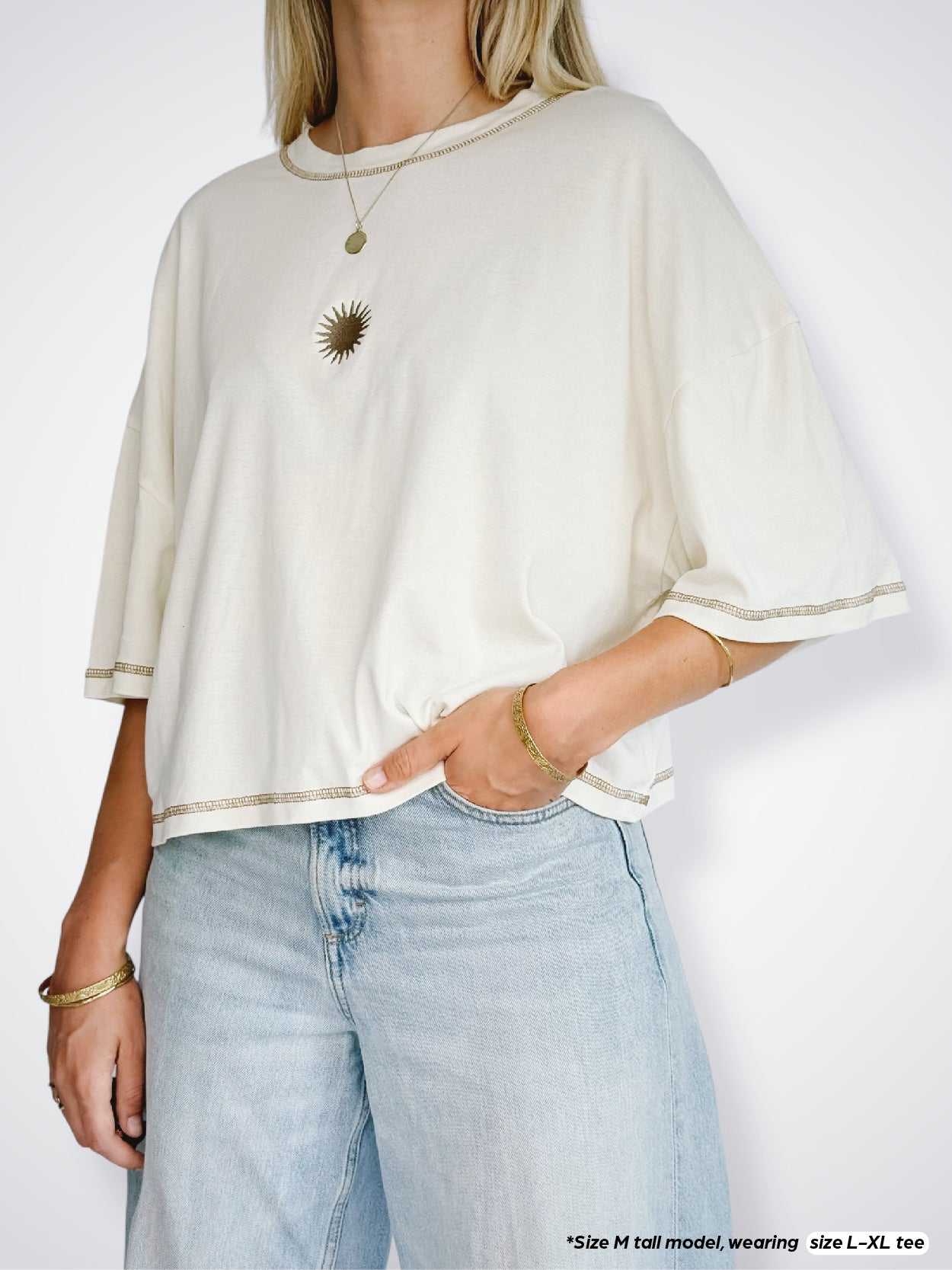 Unisex Solstice Crop Tee (Cream)