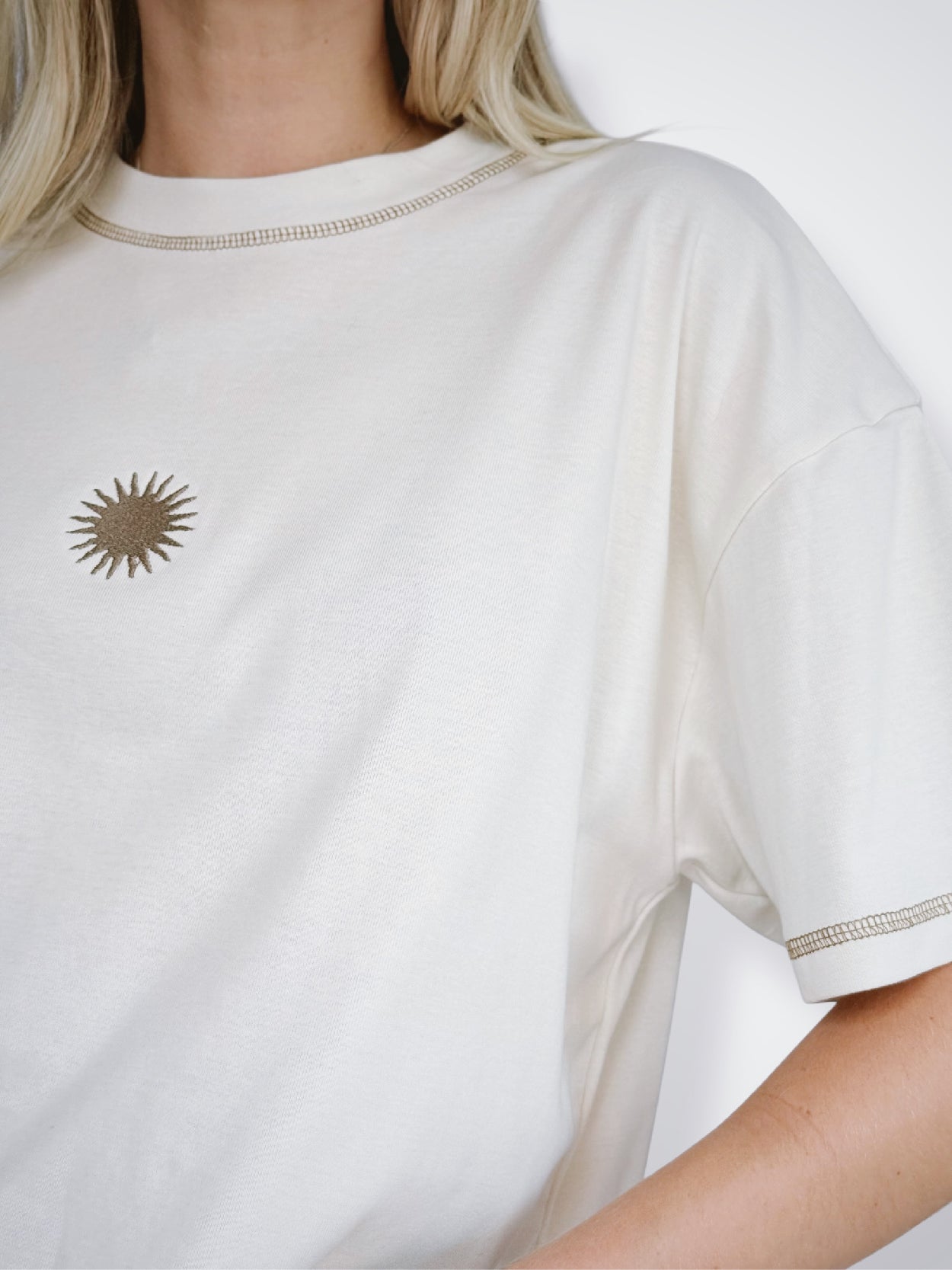 Unisex Solstice Crop Tee (Cream)
