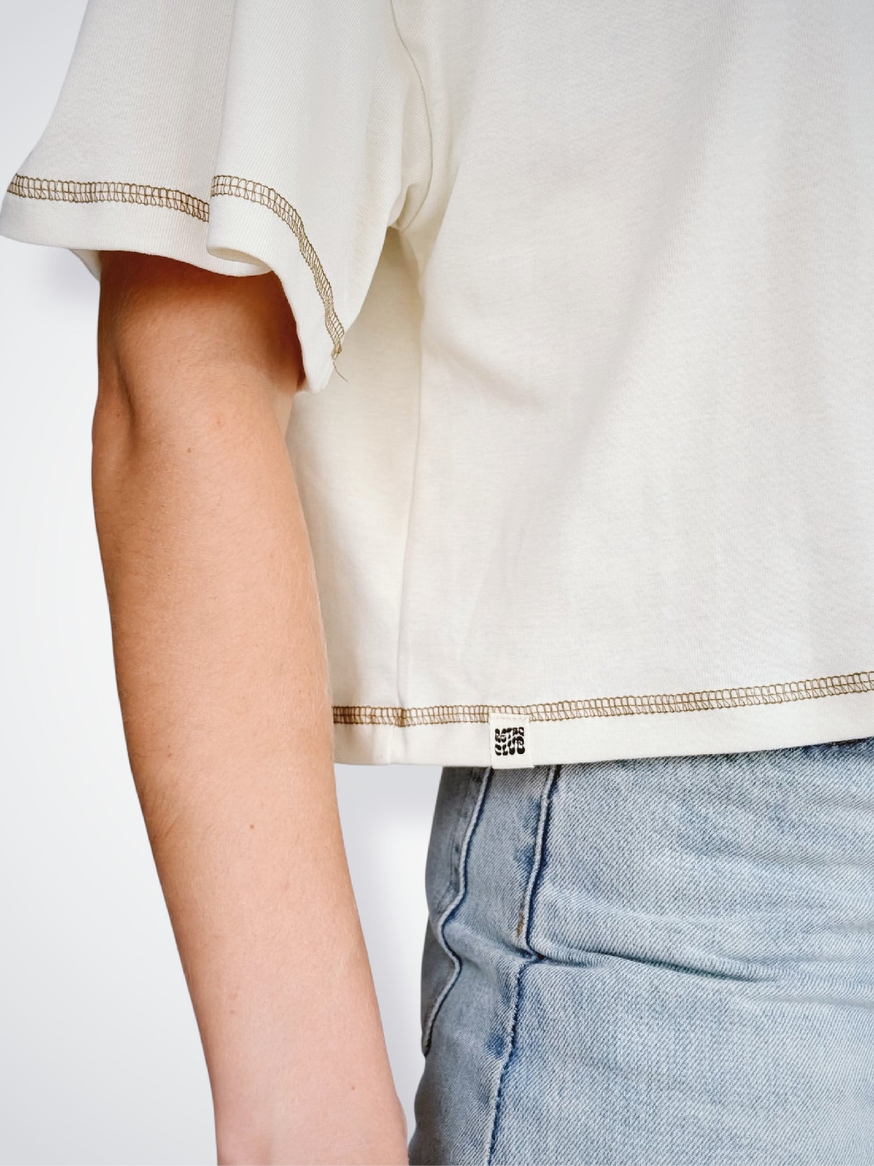 Unisex Solstice Crop Tee (Cream)