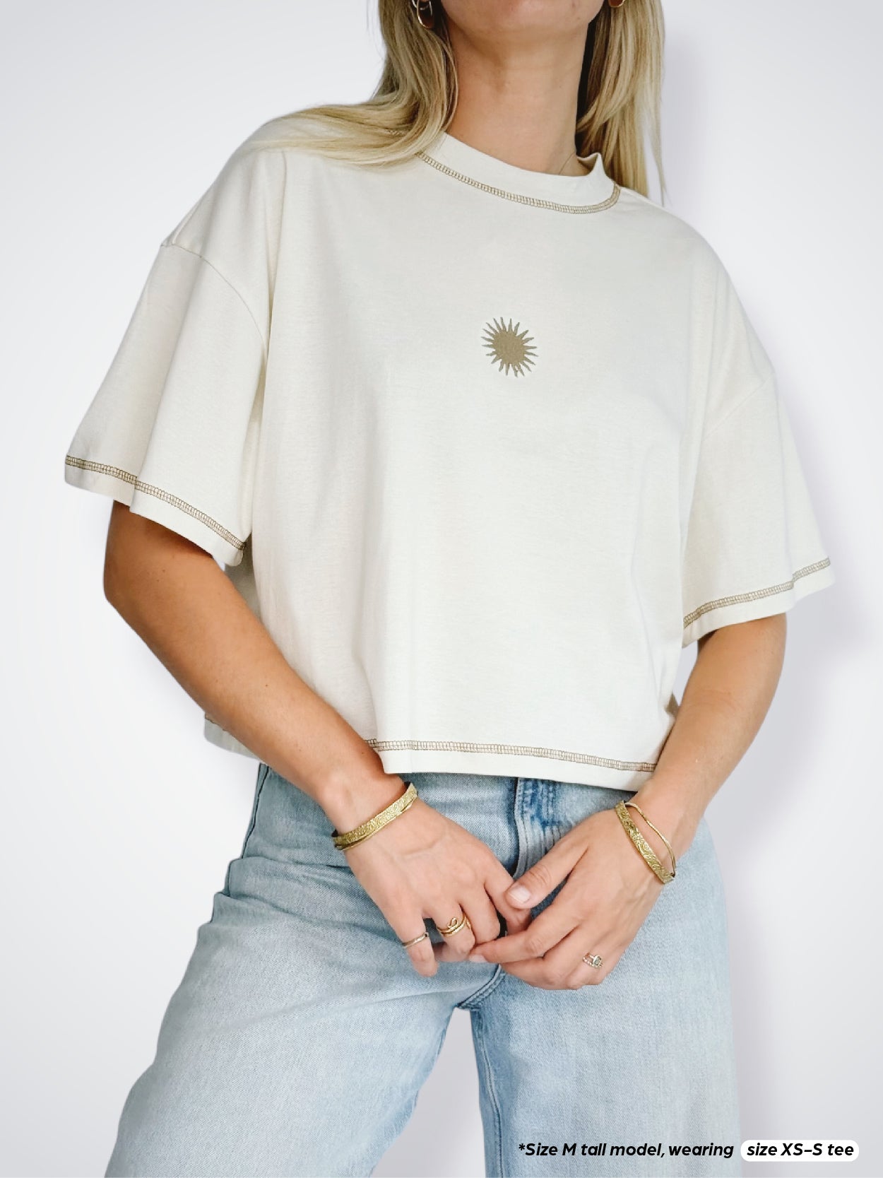 Unisex Solstice Crop Tee (Cream)