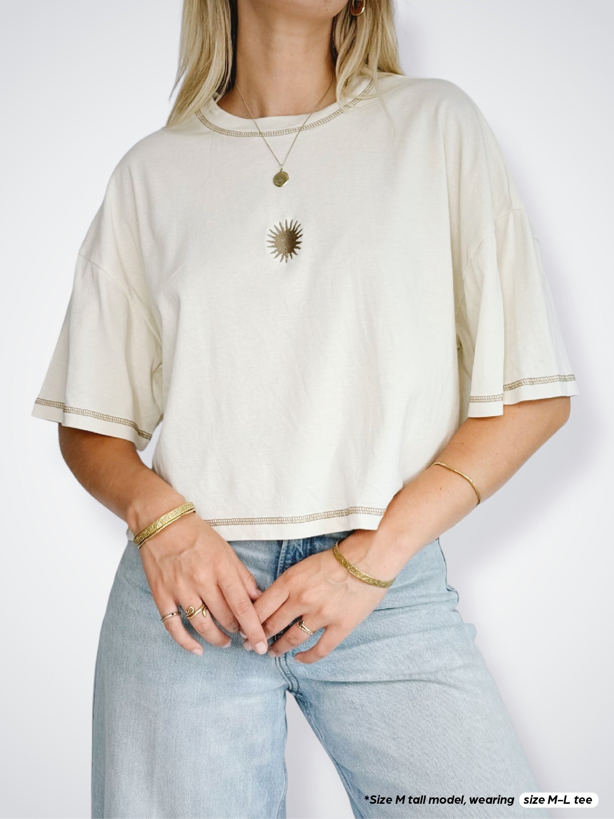 Unisex Solstice Crop Tee (Cream)