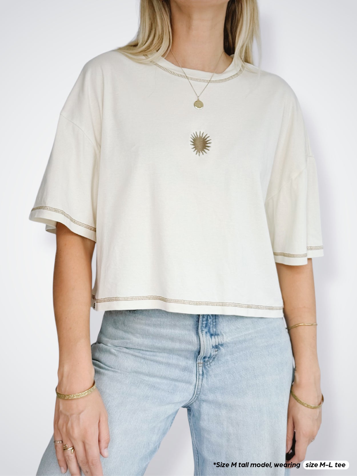 Unisex Solstice Crop Tee (Cream)