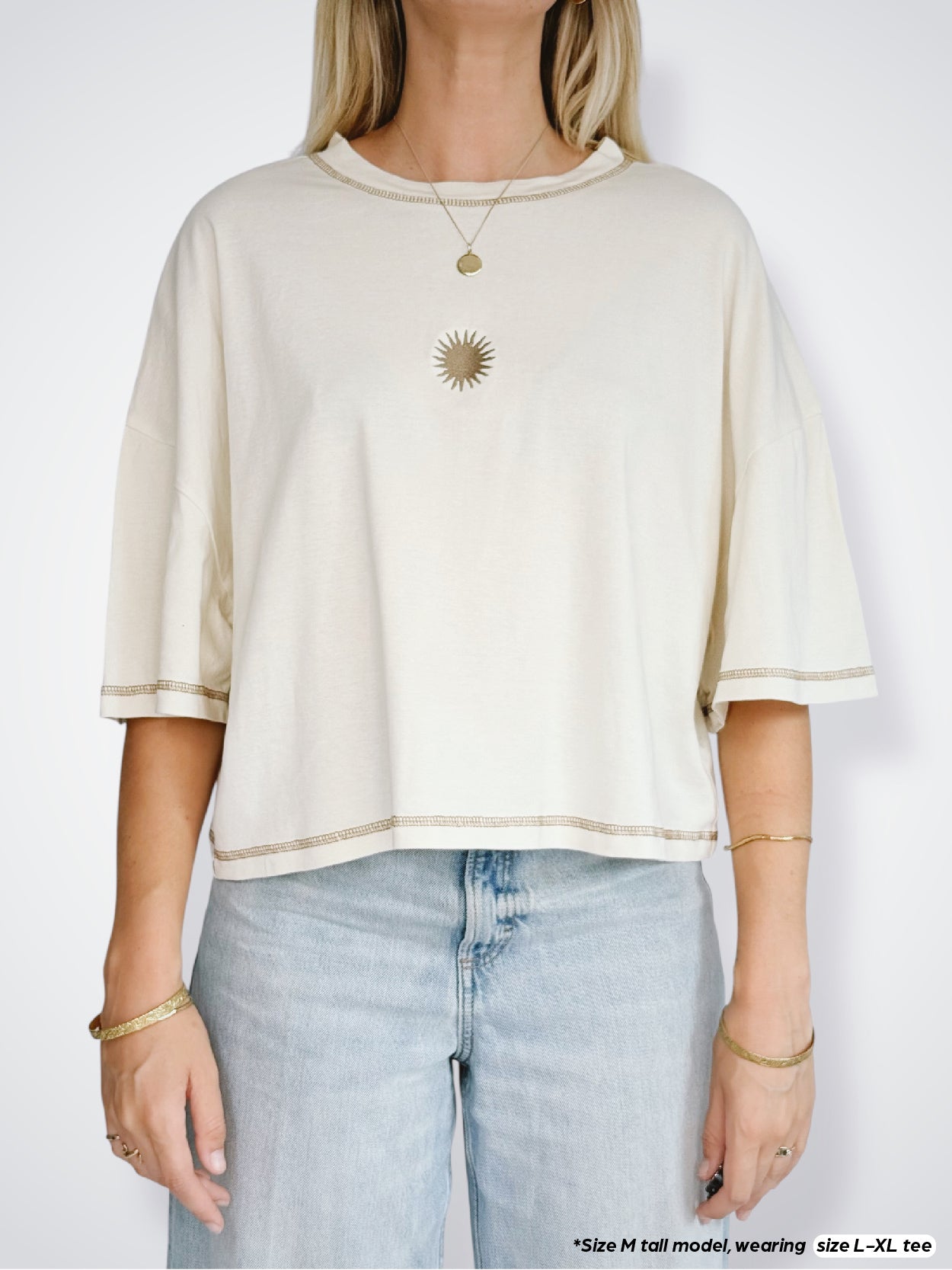 Unisex Solstice Crop Tee (Cream)