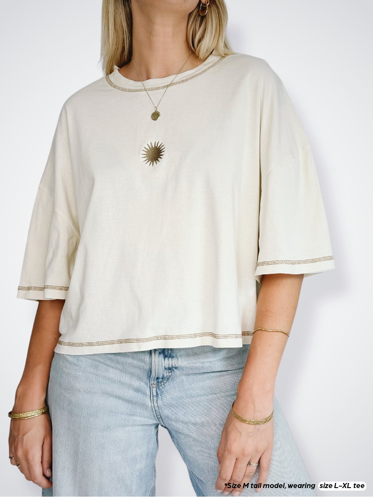 Unisex Solstice Crop Tee (Cream)