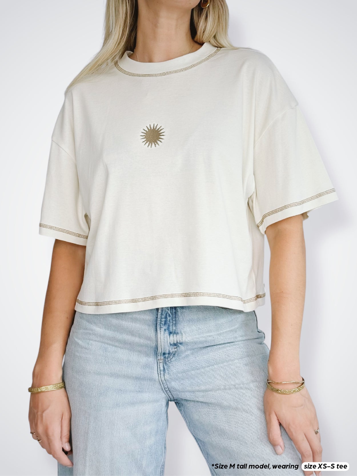 Unisex Solstice Crop Tee (Cream)