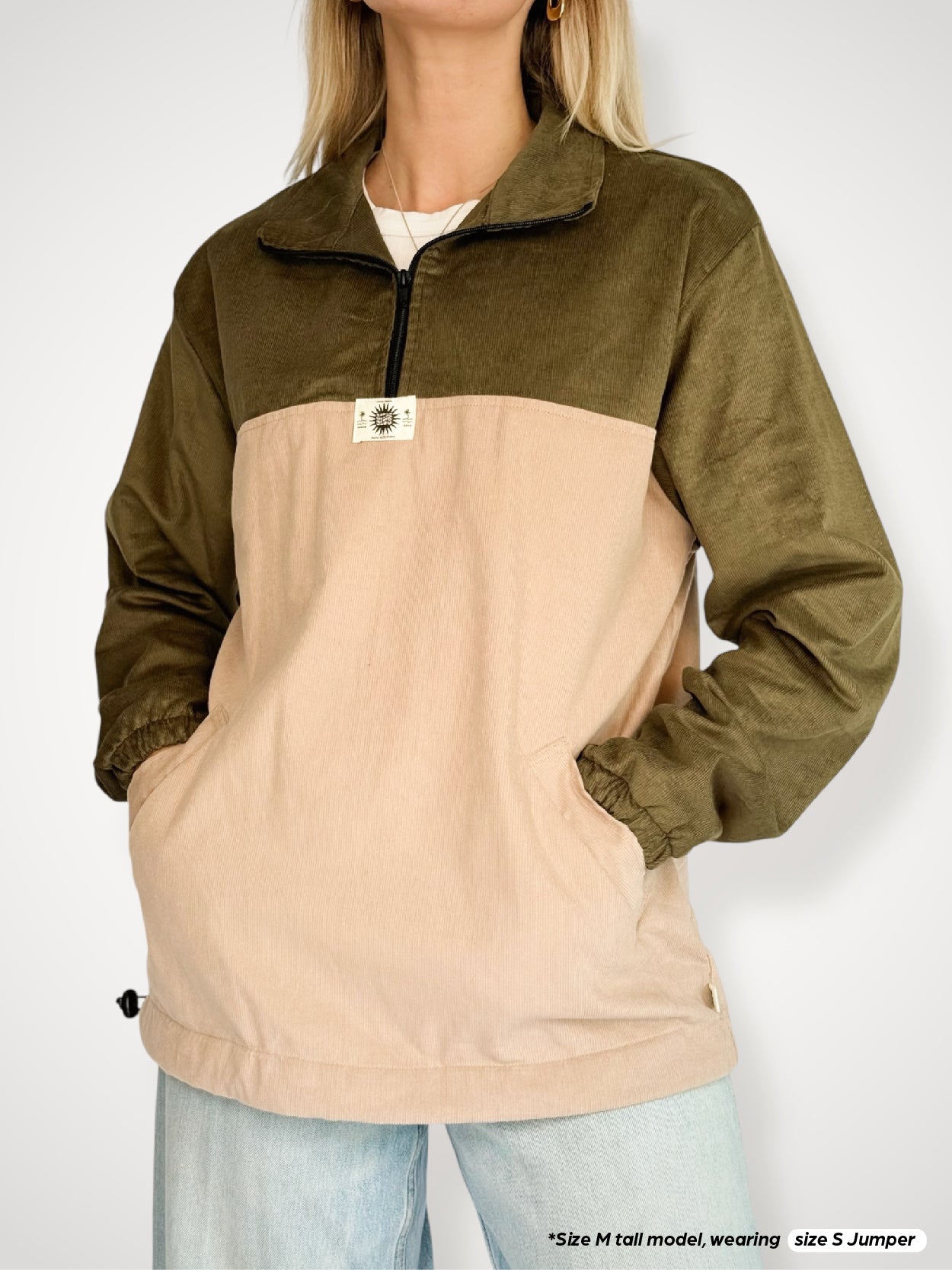 Dusk Corduroy Quarter-zip (Olive)