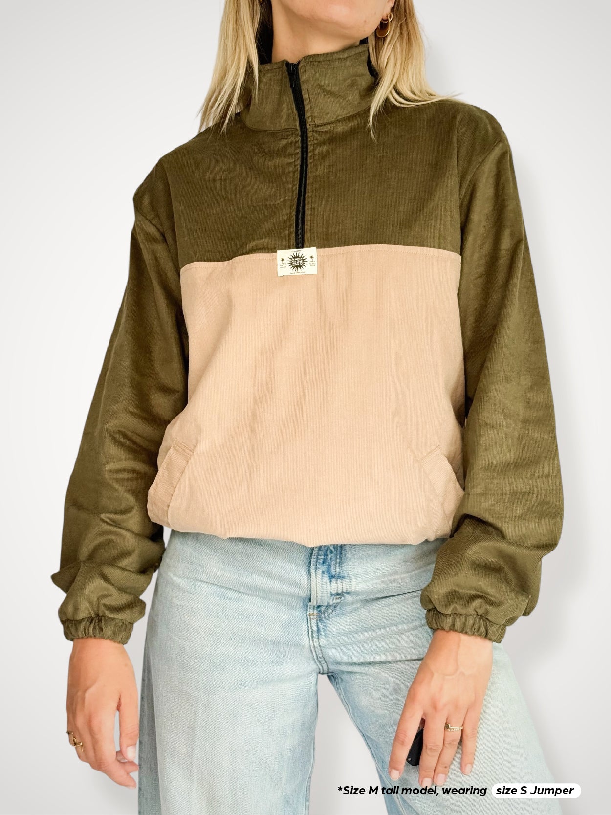 Dusk Corduroy Quarter-zip (Olive)