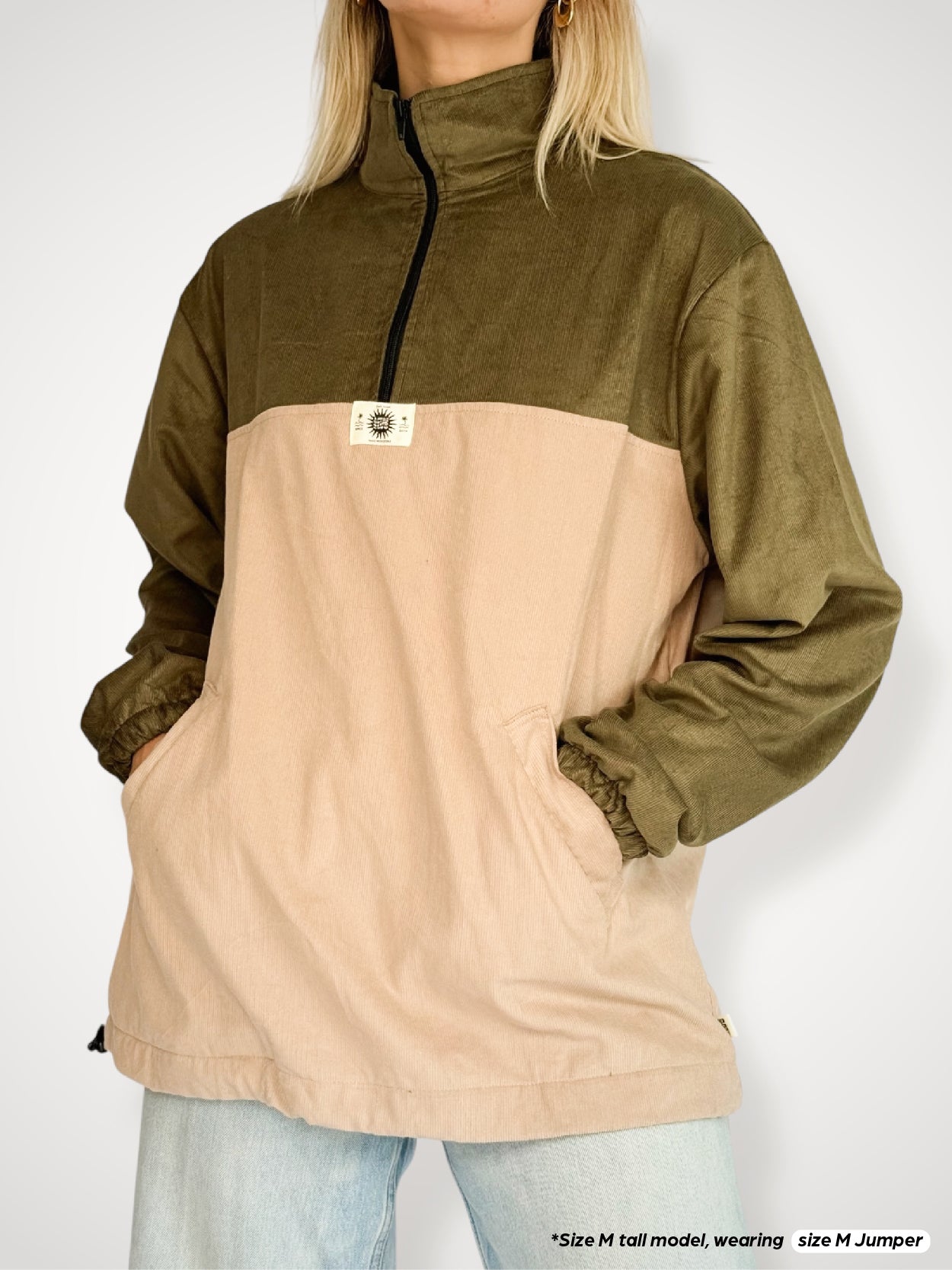 Dusk Corduroy Quarter-zip (Olive)