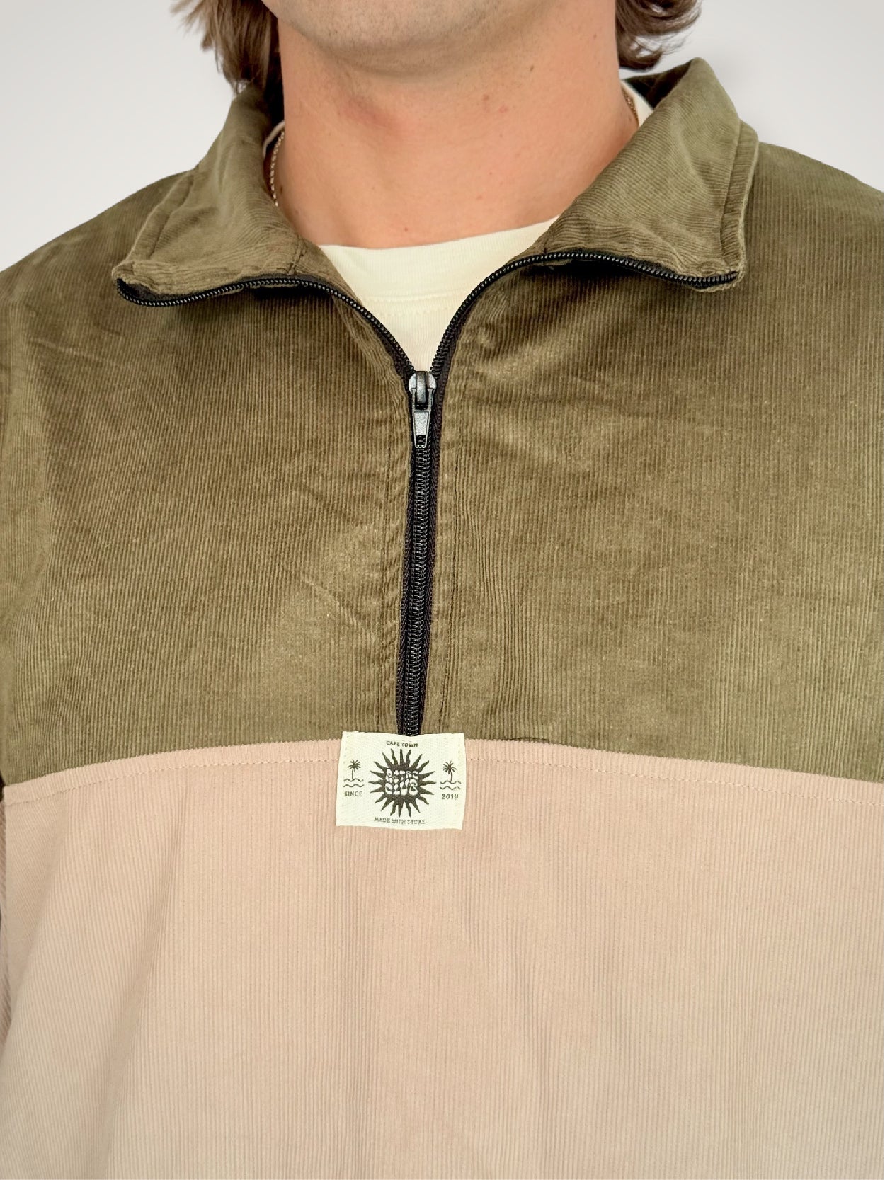 Dusk Corduroy Quarter-zip (Olive)