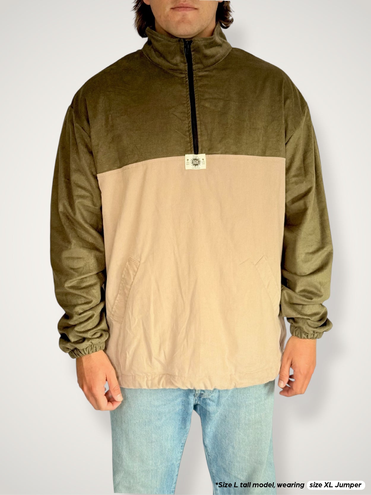 Dusk Corduroy Quarter-zip (Olive)