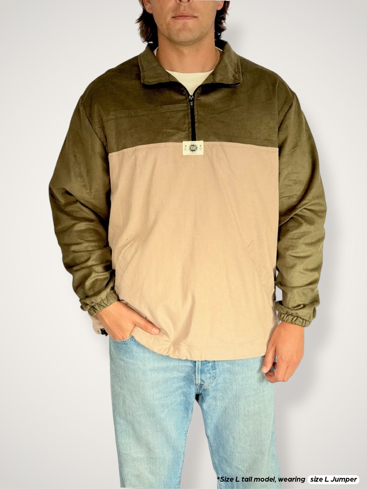 Dusk Corduroy Quarter-zip (Olive)