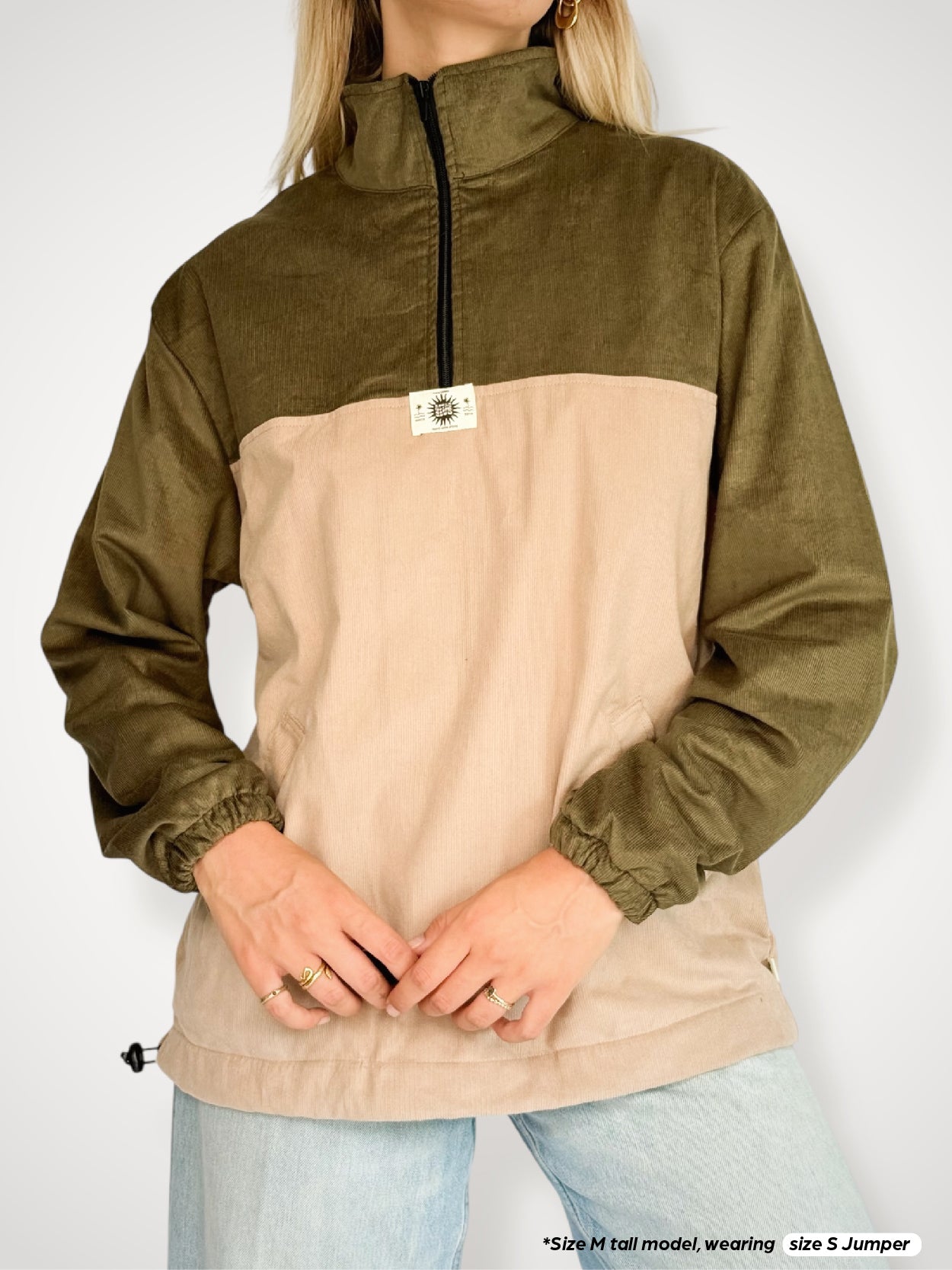 Dusk Corduroy Quarter-zip (Olive)