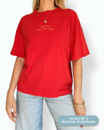 "Laid Back" Unisex Short Tee (Red)