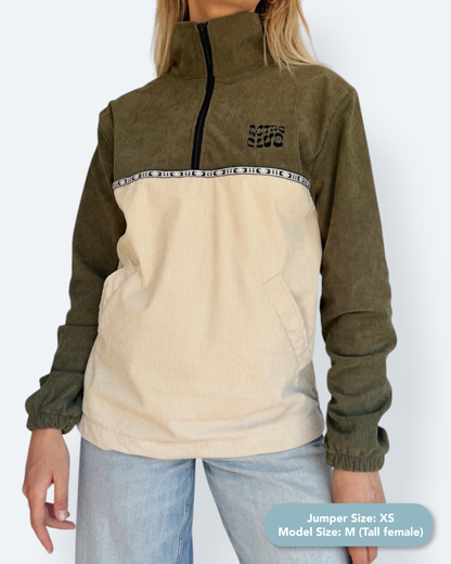 Dawn quarter zip - Olive Corduroy