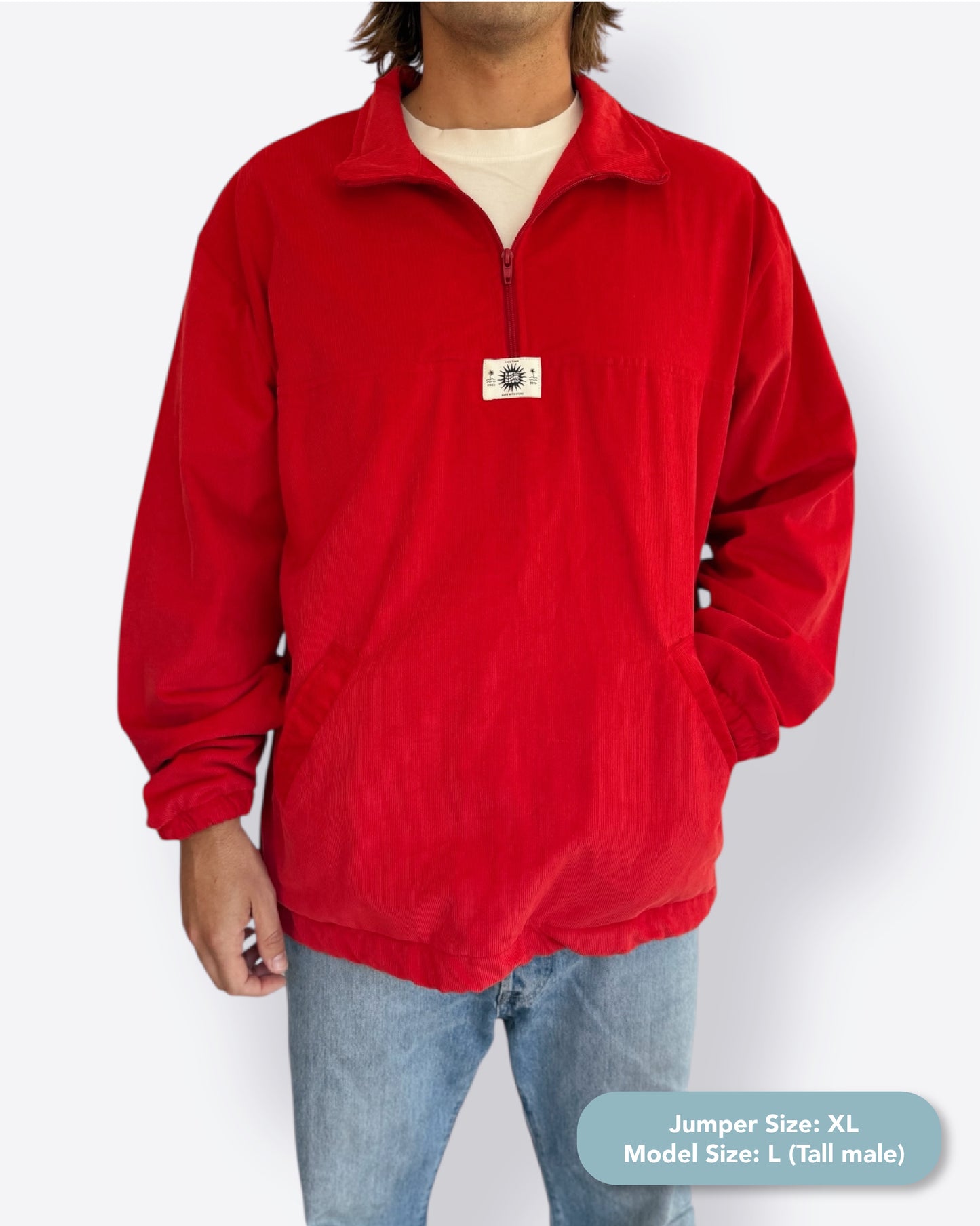 Dusk quarter zip - Retro Red