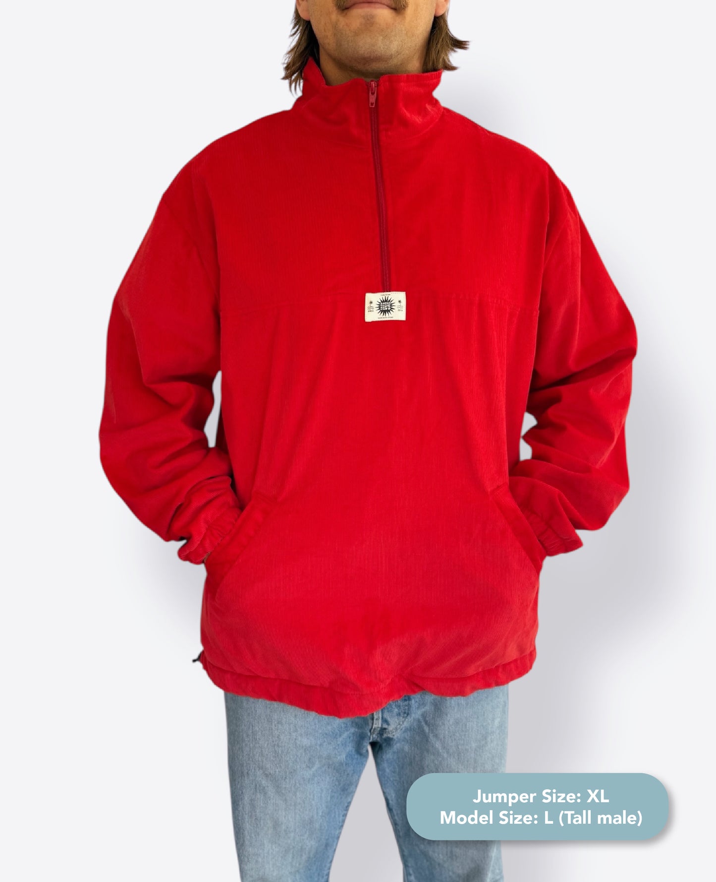 Dusk quarter zip - Retro Red