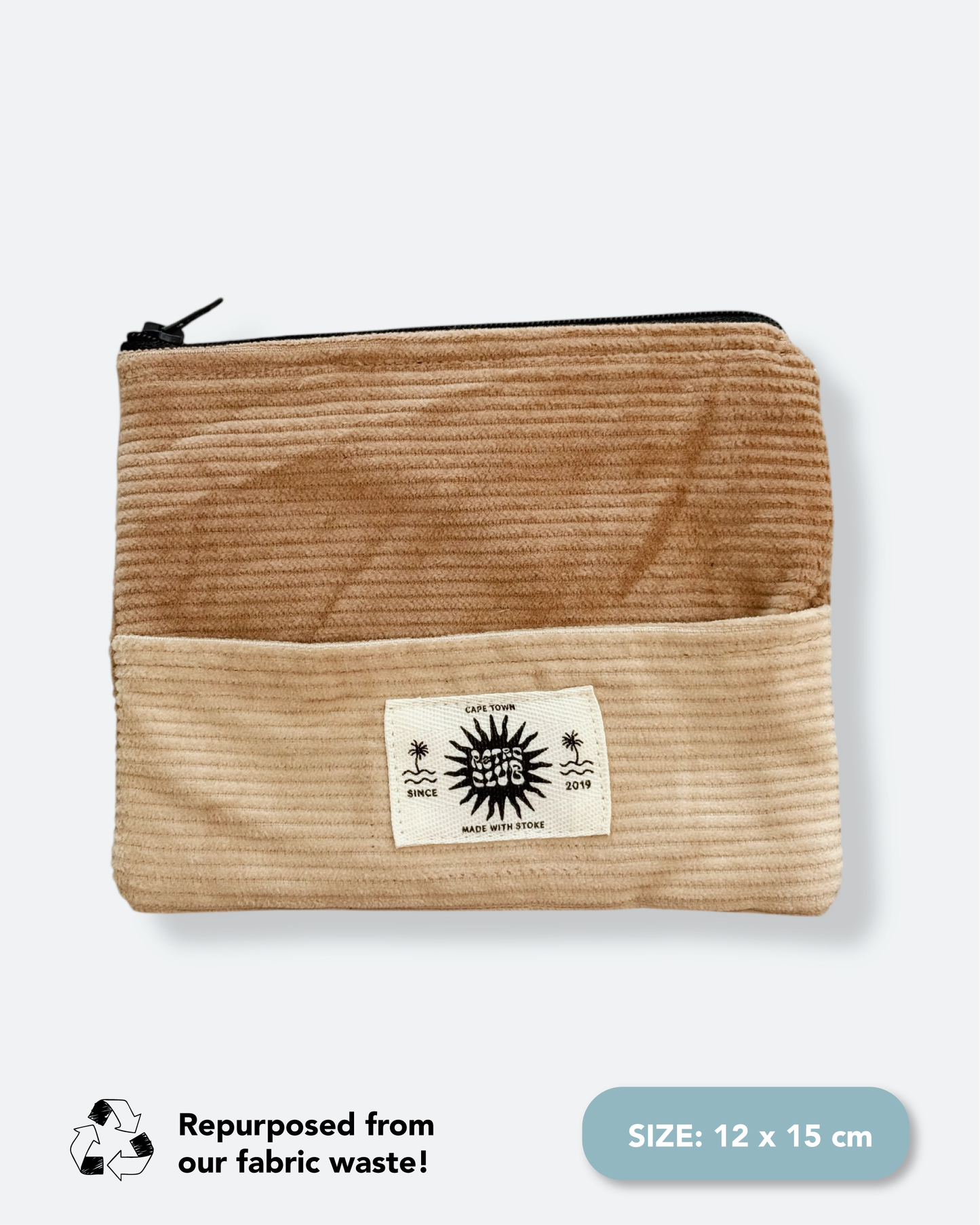 Zero Waste Pouch Set - Cream & Camel Corduroy