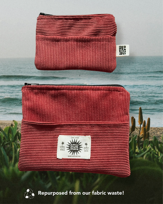 Zero Waste Pouch Set - Red Corduroy