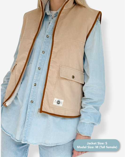 Sleeveless Vest - Corduroy & Sherpa