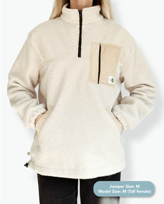 Summit Quarter Zip - Cream Sherpa