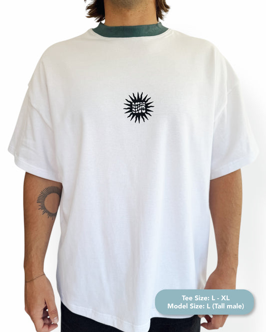RC Sun - Unisex Short White Tee (Sage Crew)