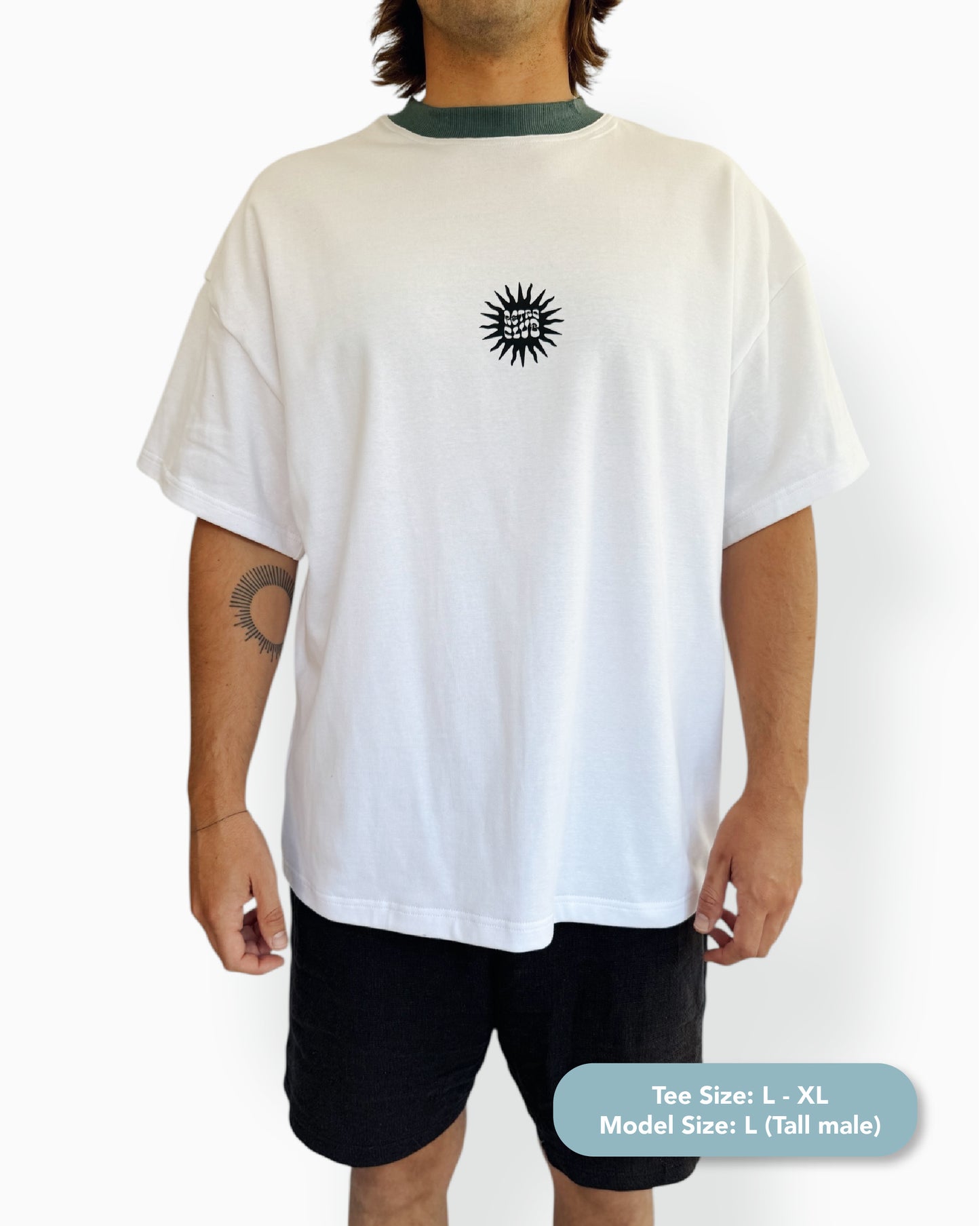 RC Sun - Unisex Short White Tee (Sage Crew)