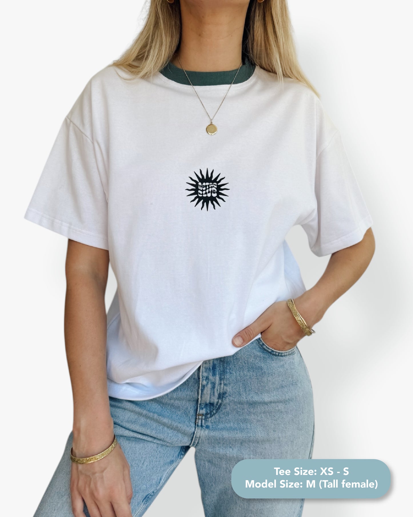 RC Sun - Unisex Short White Tee (Sage Crew)