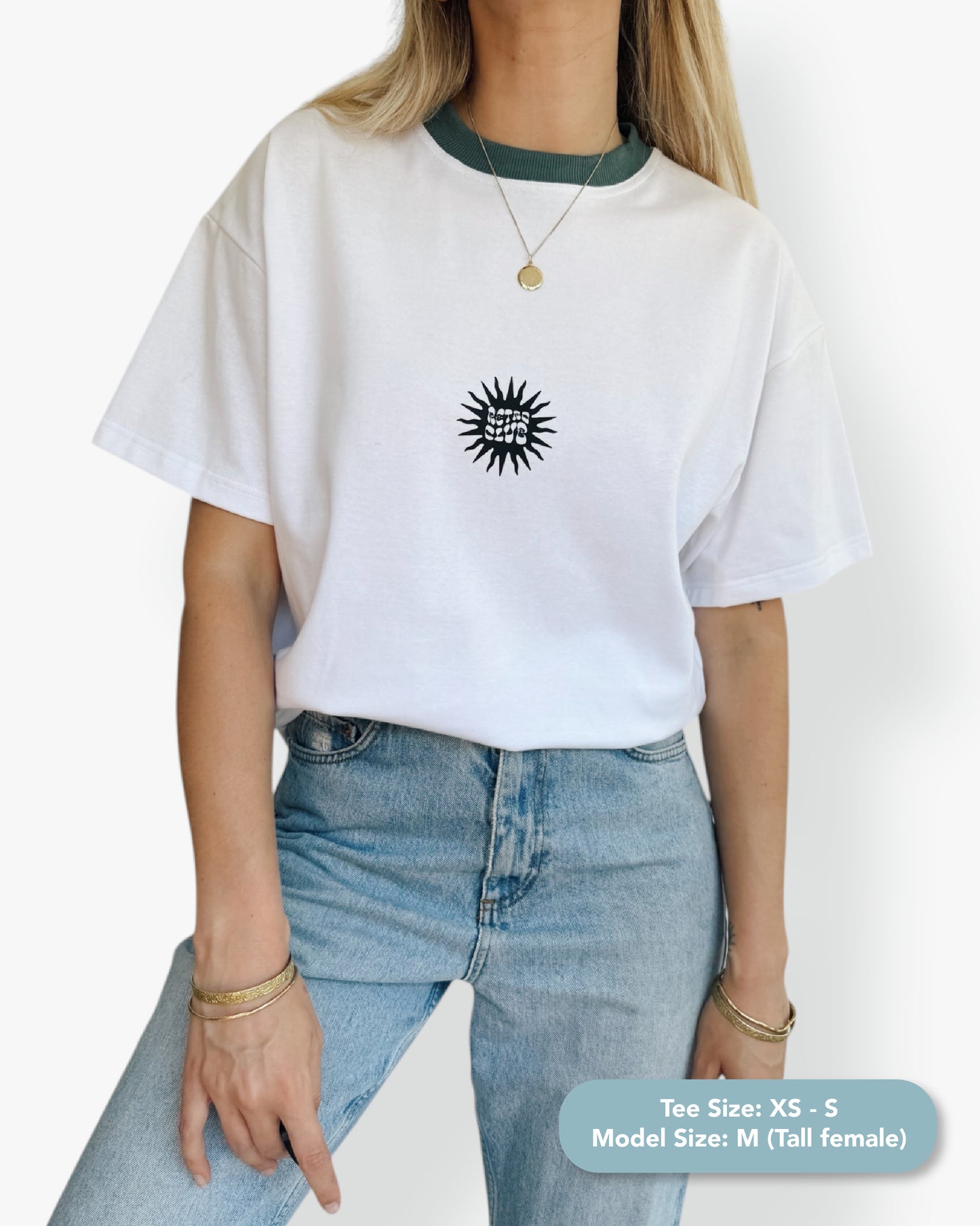 RC Sun - Unisex Short White Tee (Sage Crew)
