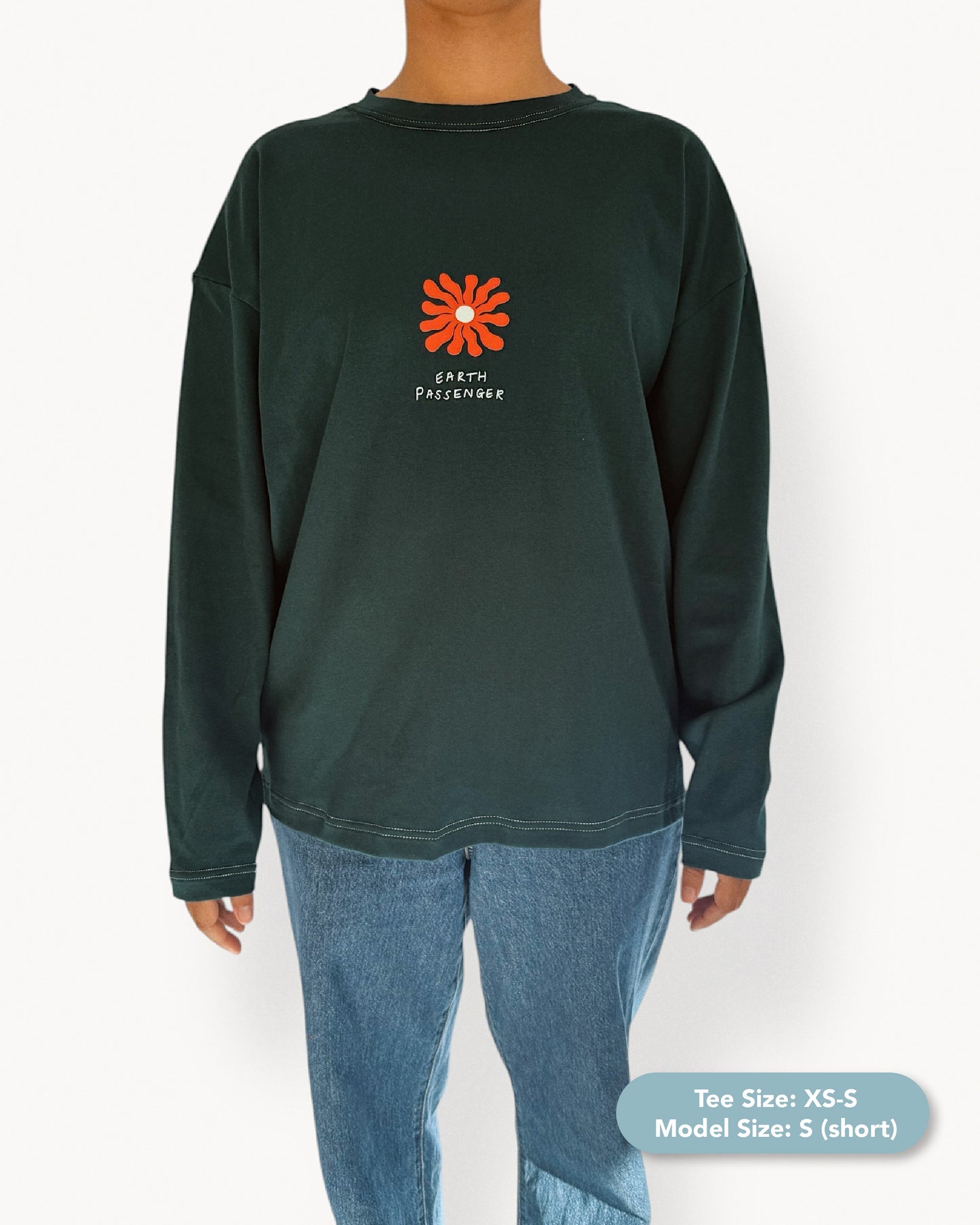 Unisex "Earth Passenger" Long Tee (Teal)
