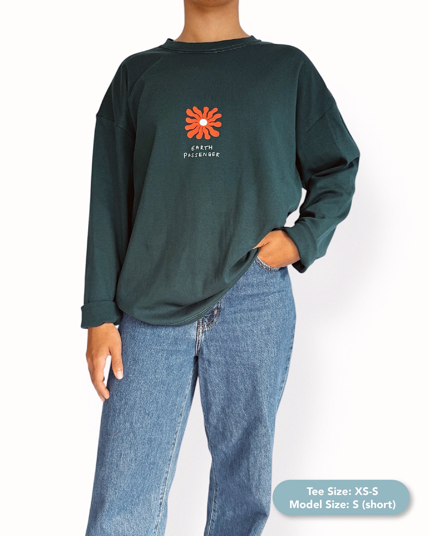 Unisex "Earth Passenger" Long Tee (Teal)