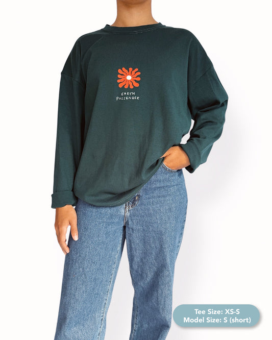 Unisex "Earth Passenger" Long Tee (Teal)