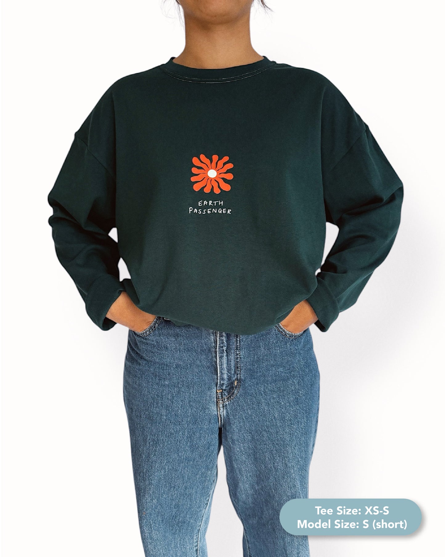 Unisex "Earth Passenger" Long Tee (Teal)