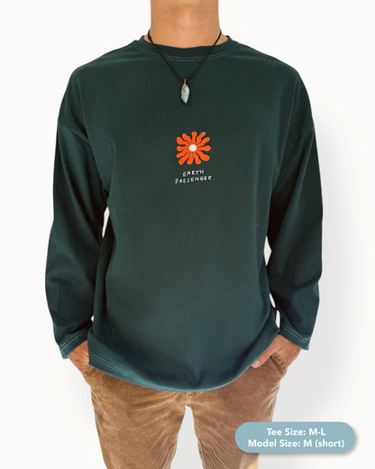 Unisex "Earth Passenger" Long Tee (Teal)