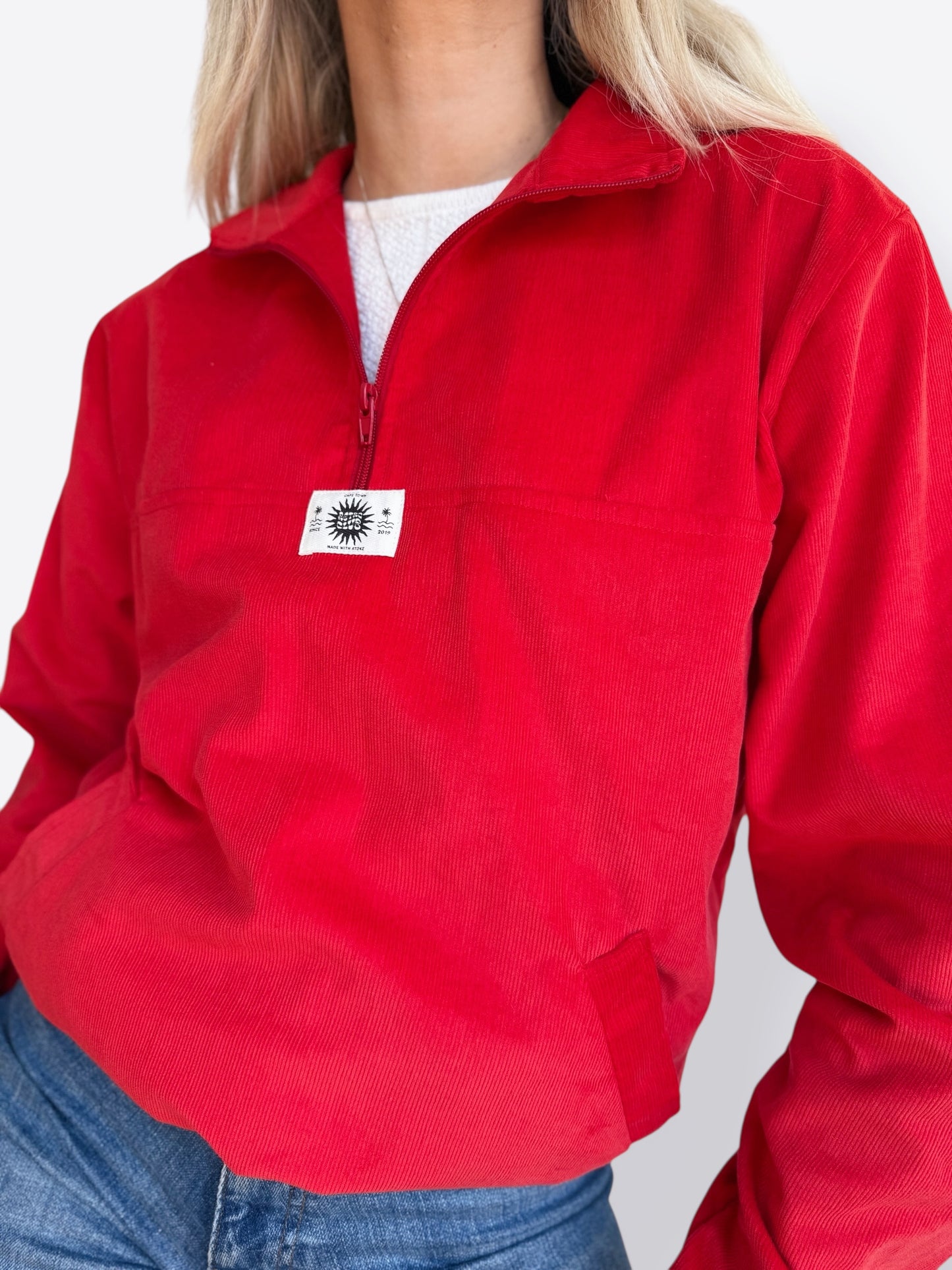 Dusk quarter zip - Retro Red