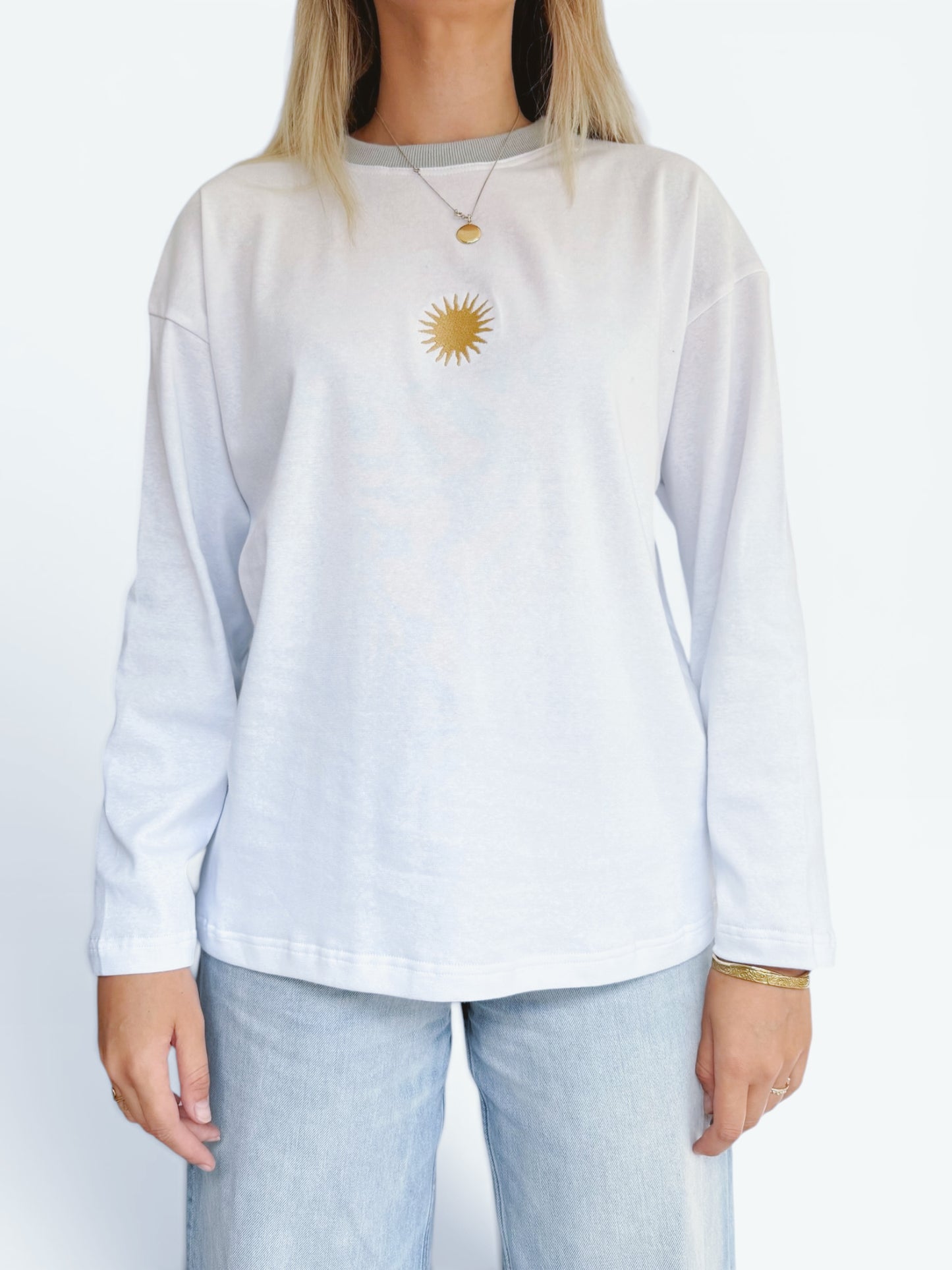 Unisex Sunburst Long Tee (Grey)