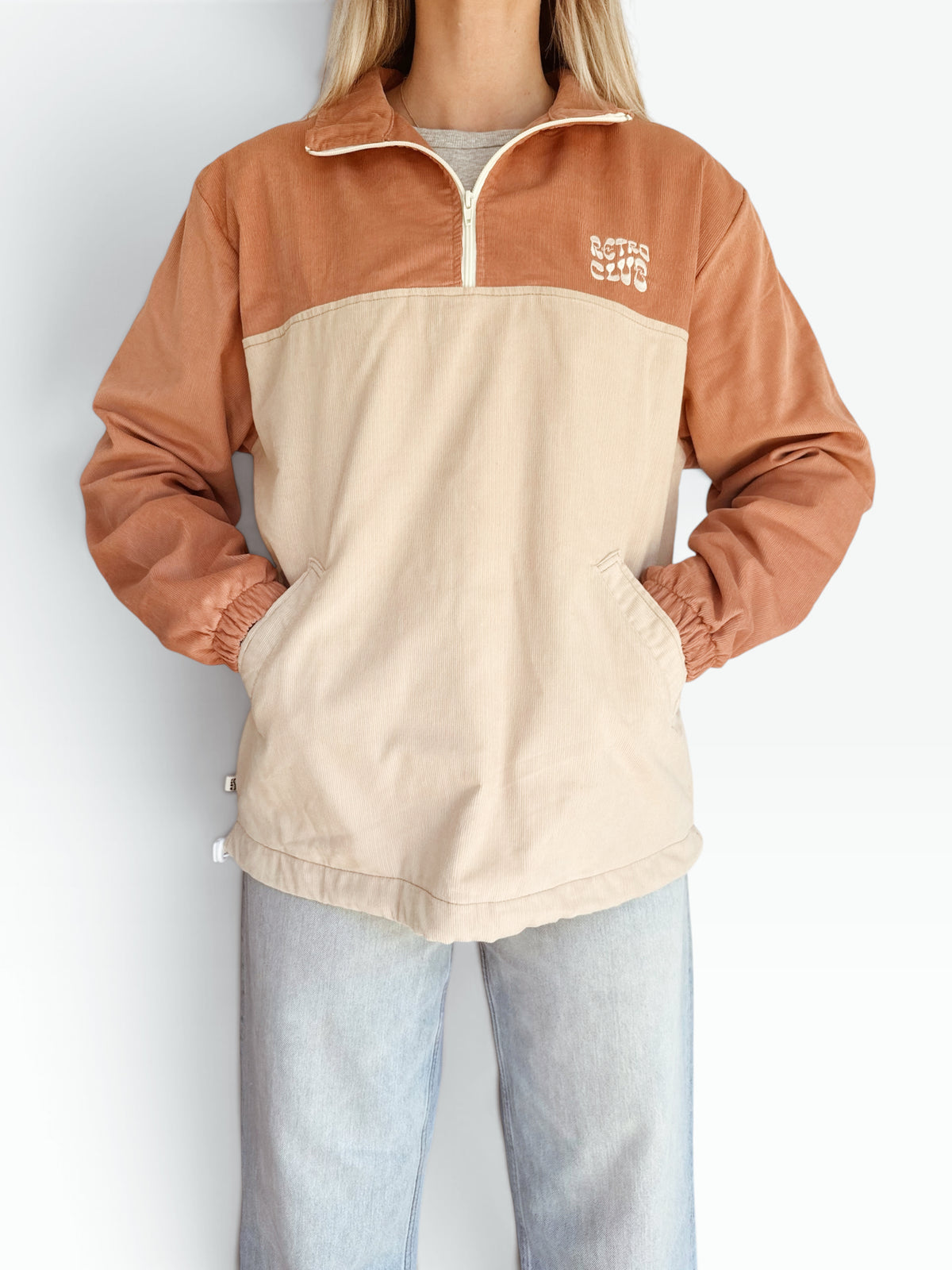 Dawn Corduroy Quarter-Zip (Pink)
