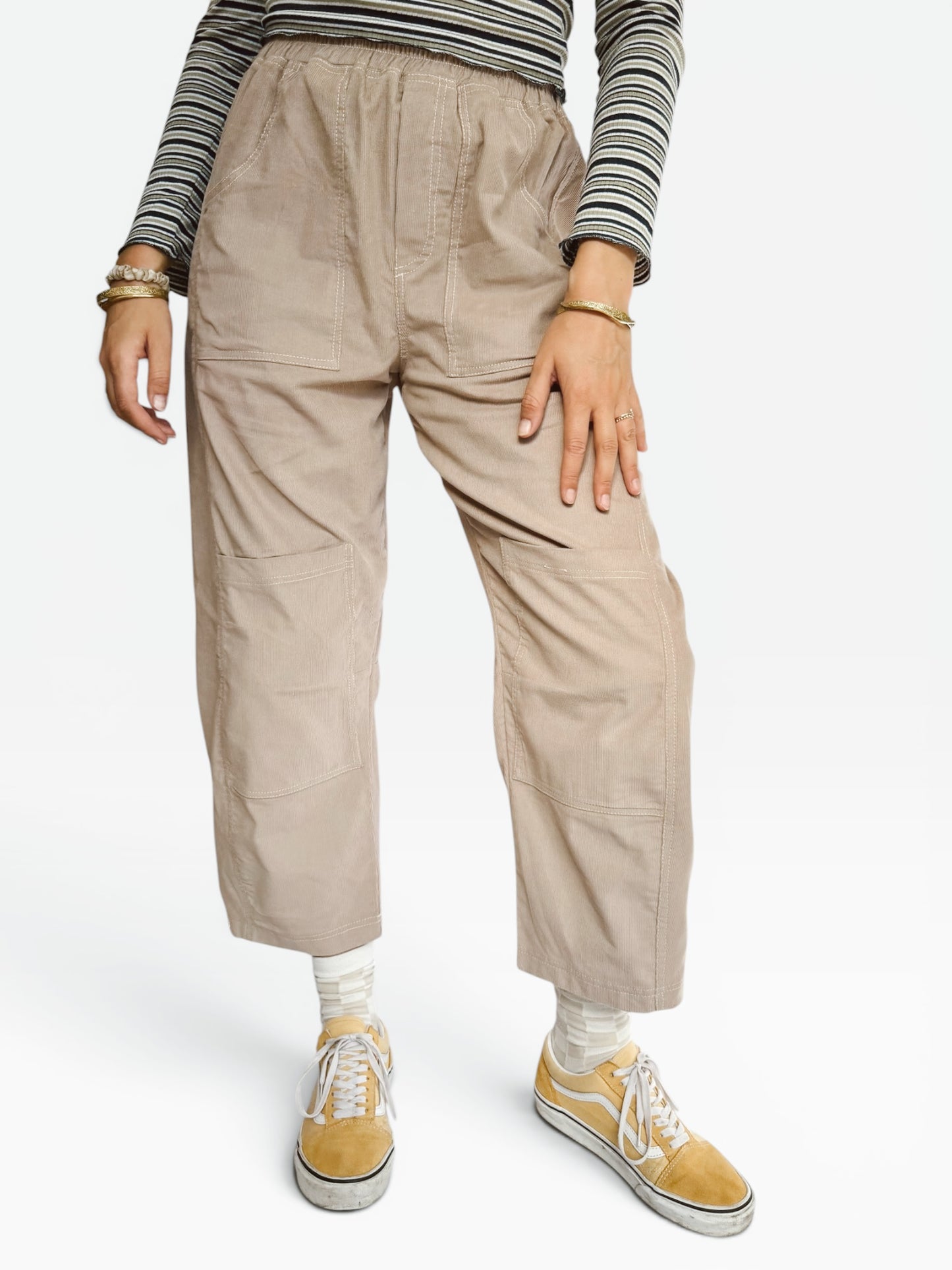 Women's Barrel Leg Corduroy Pants
