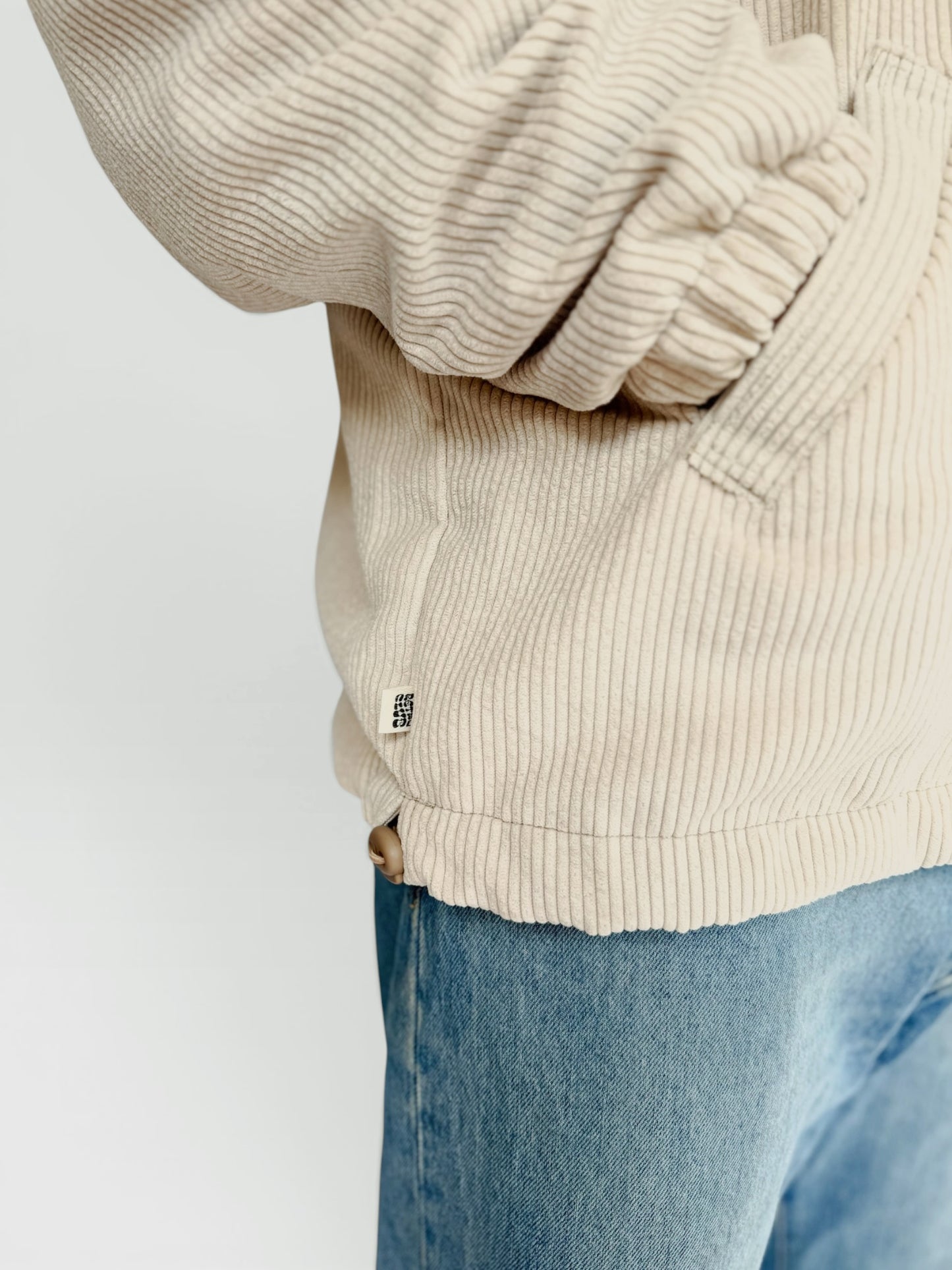 Retro Quarter-zip (Ivory & Beige)