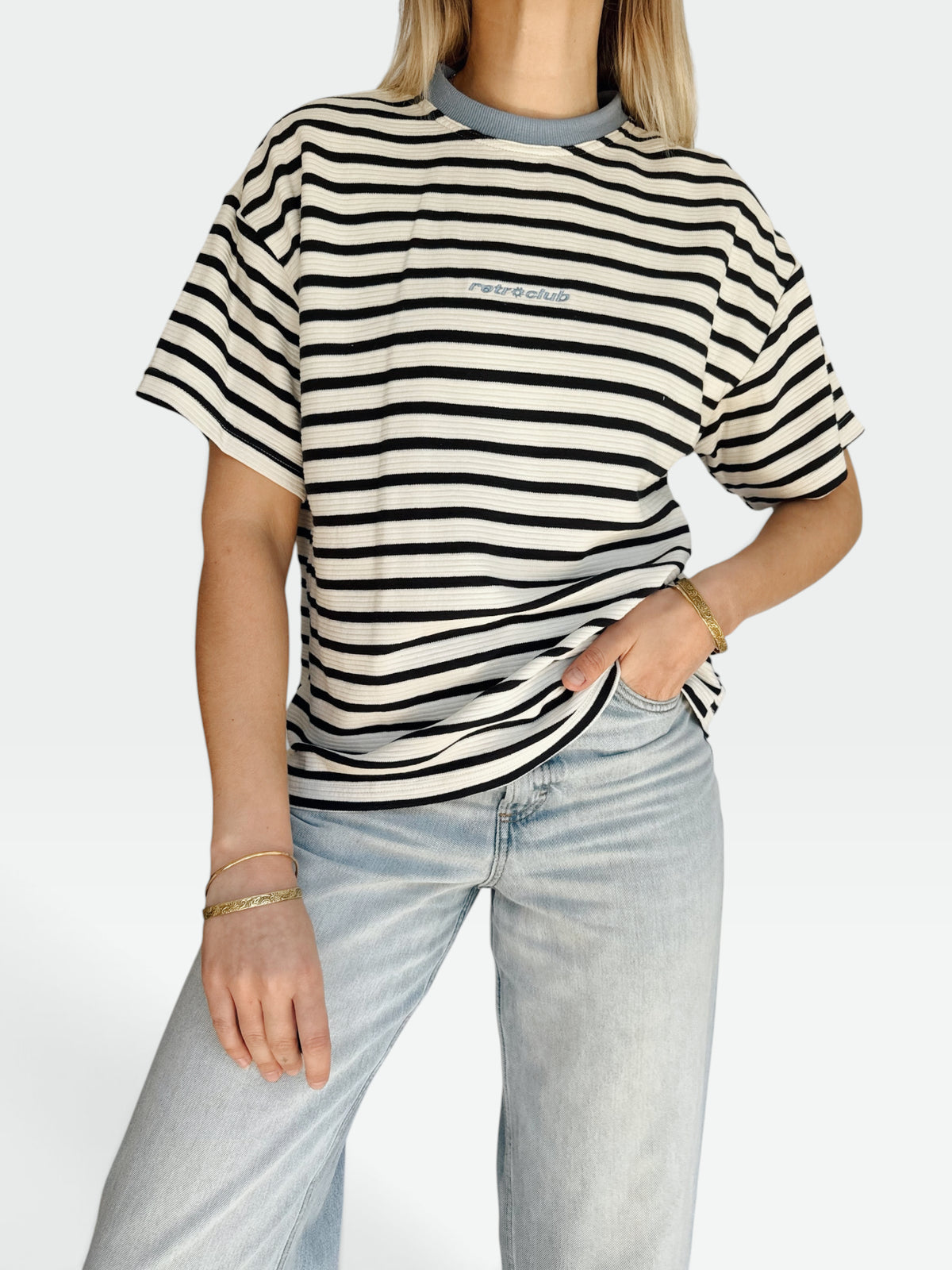 Unisex Stripe Short Tee
