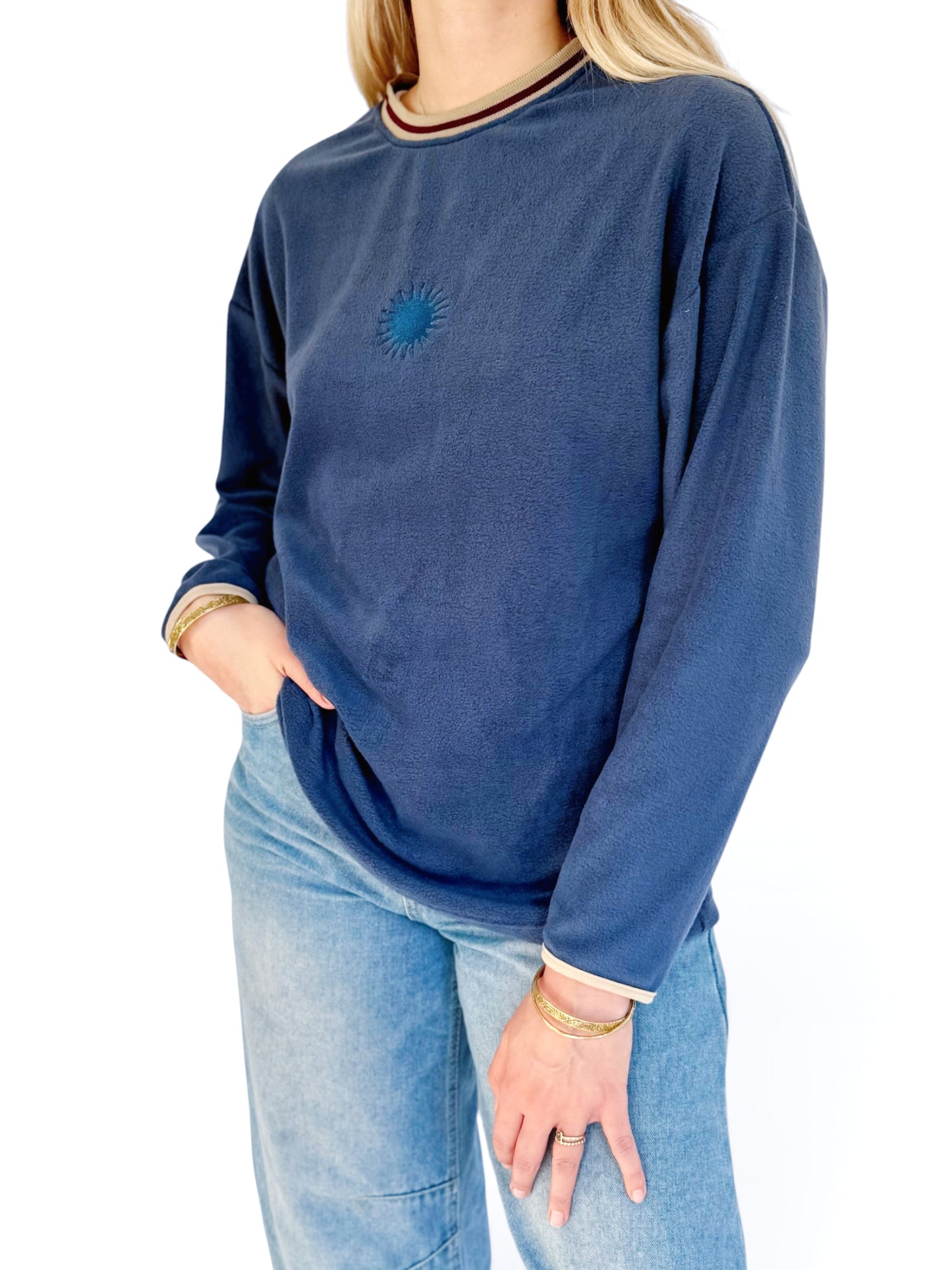 Unisex Sunburst Crew (Blue Fleece)