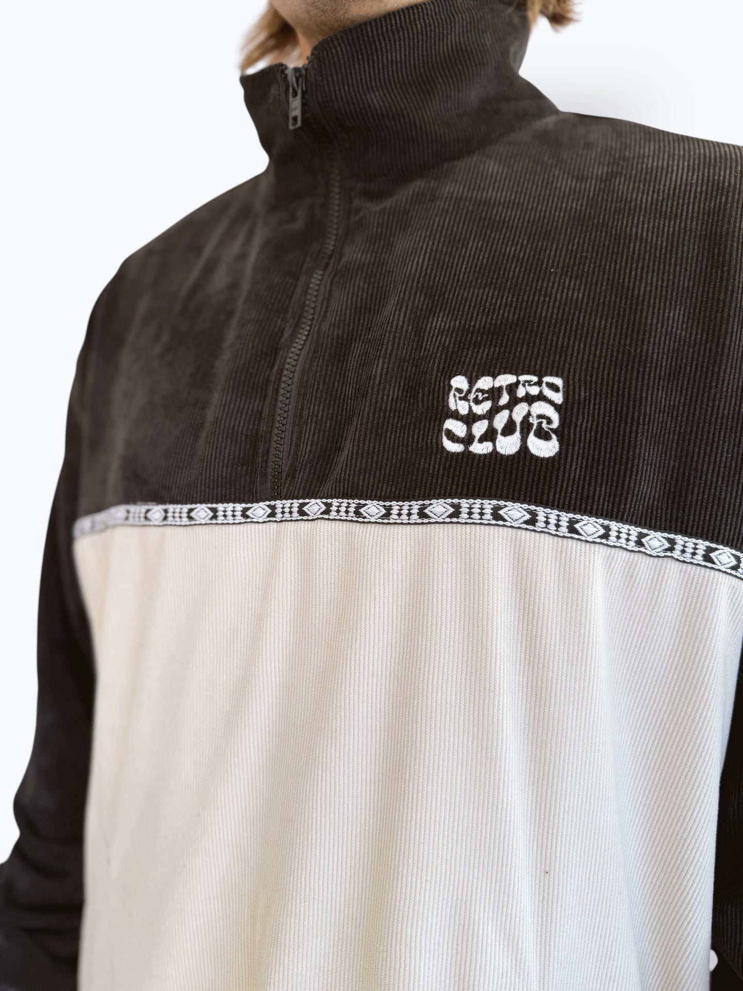 Dawn quarter zip - Black Corduroy