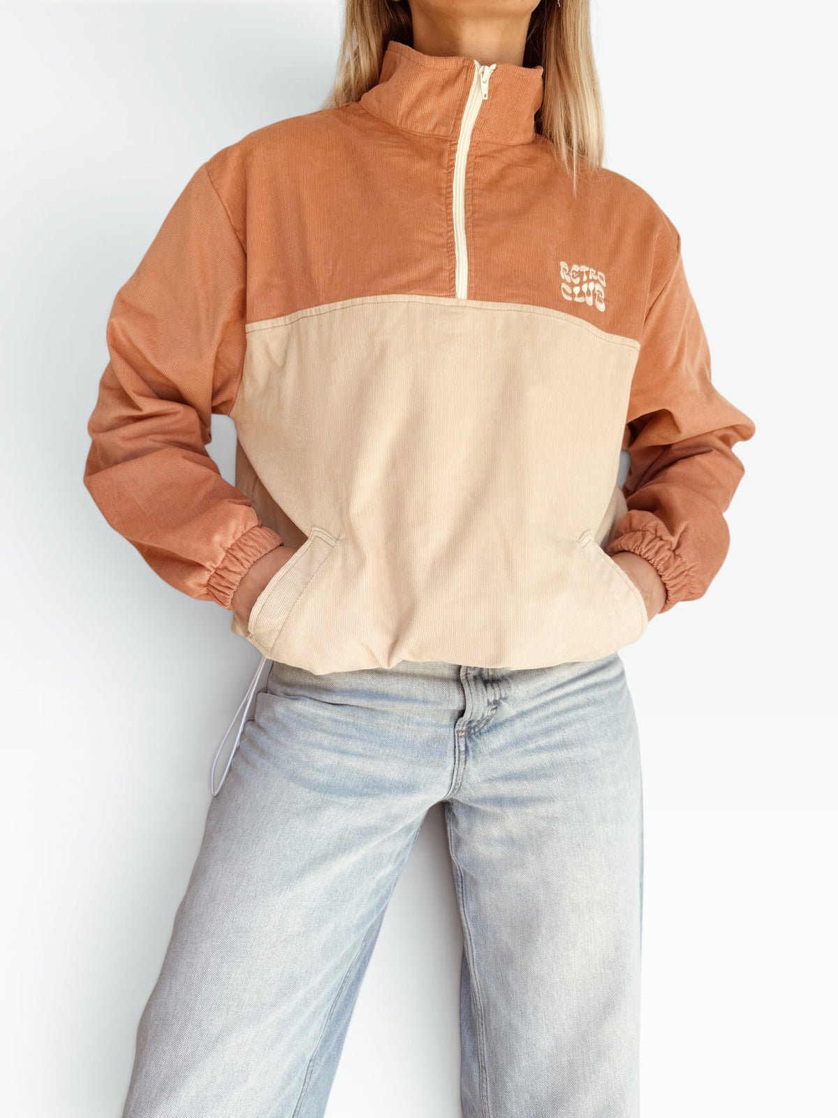 Dawn Corduroy Quarter-Zip (Pink)