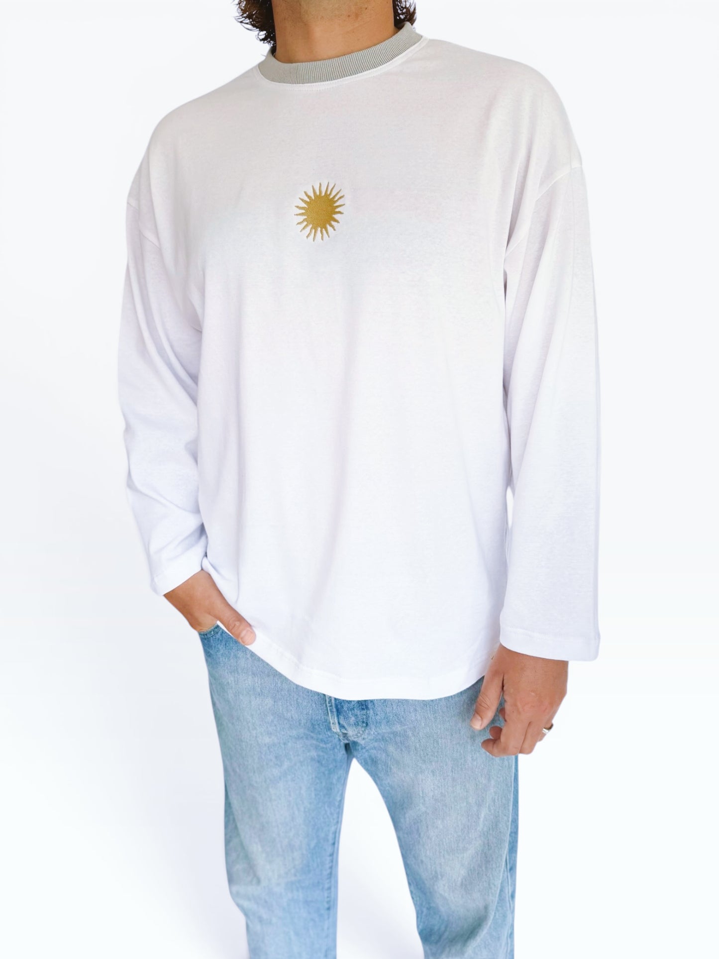 Unisex Sunburst Long Tee (Grey)