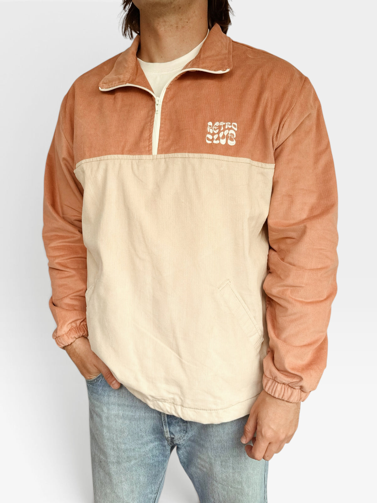 Dawn Corduroy Quarter-Zip (Pink)