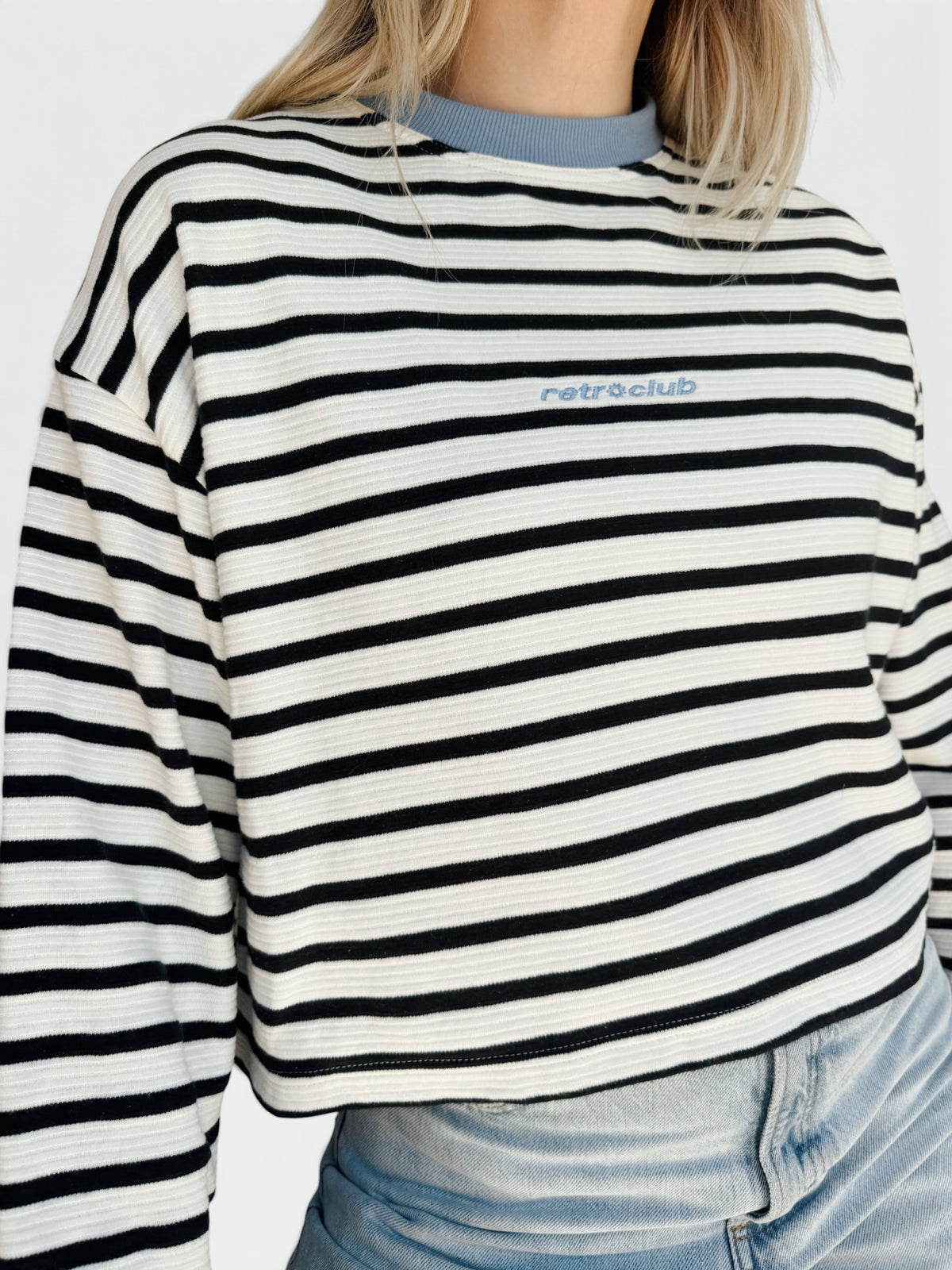 Unisex Crop Stripe Longsleeve Tee