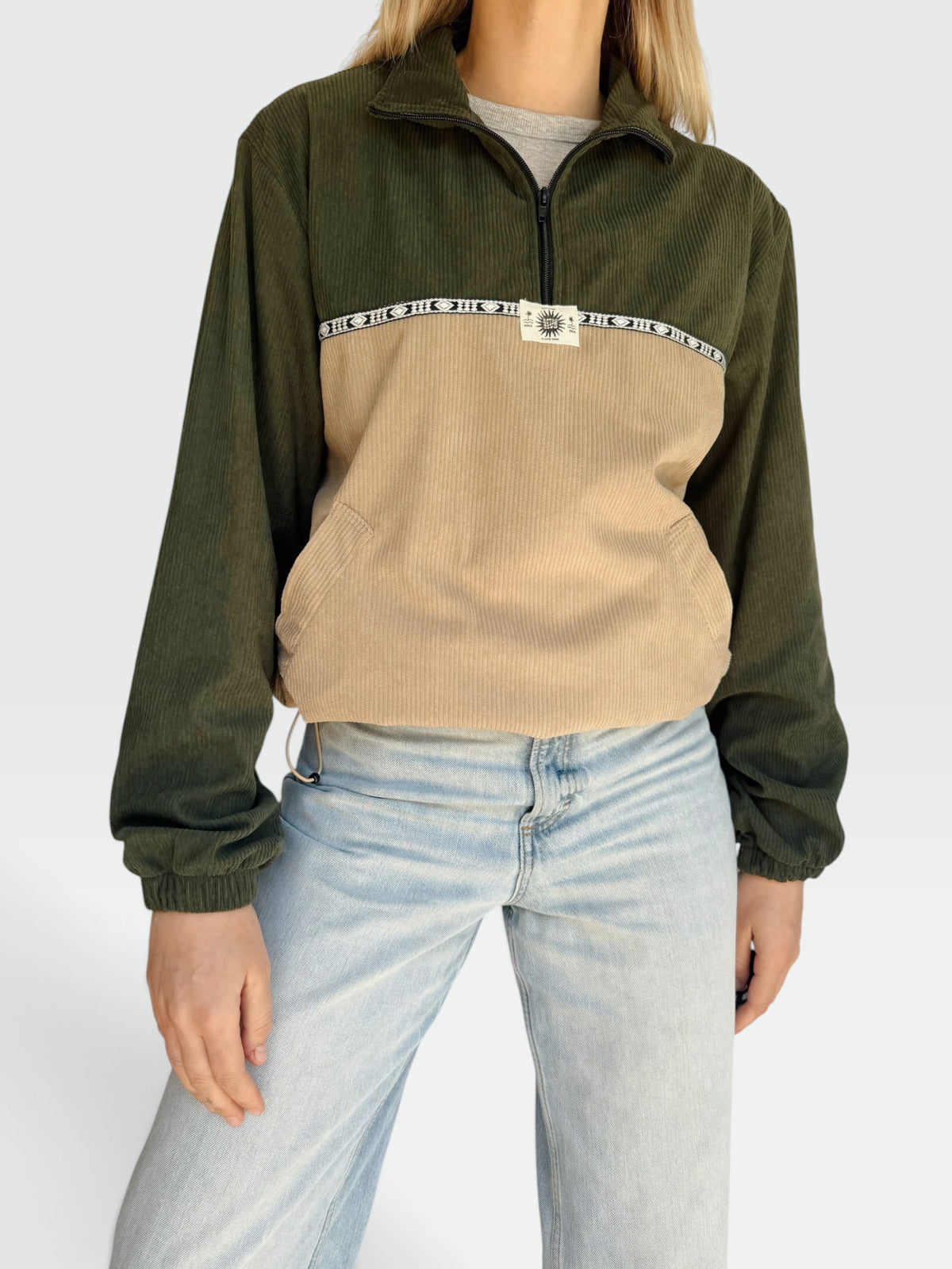 Dusk Corduroy Quarter-Zip (Khaki)